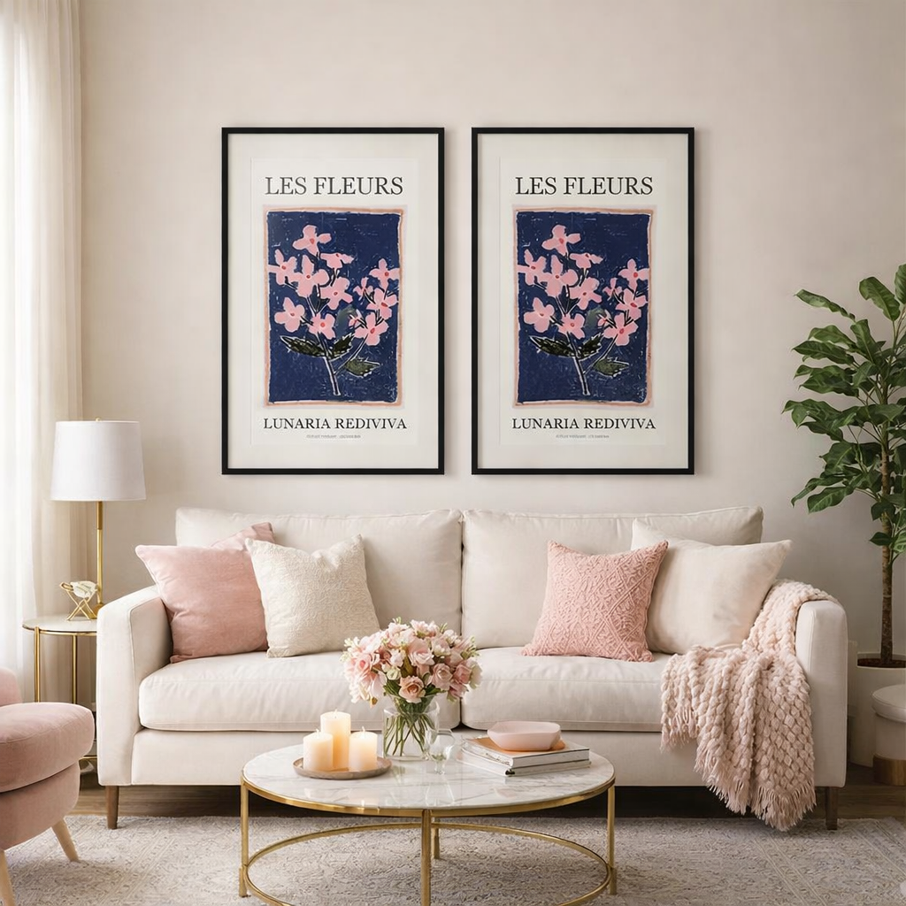vintage Pair les fleurs wall decor image 1