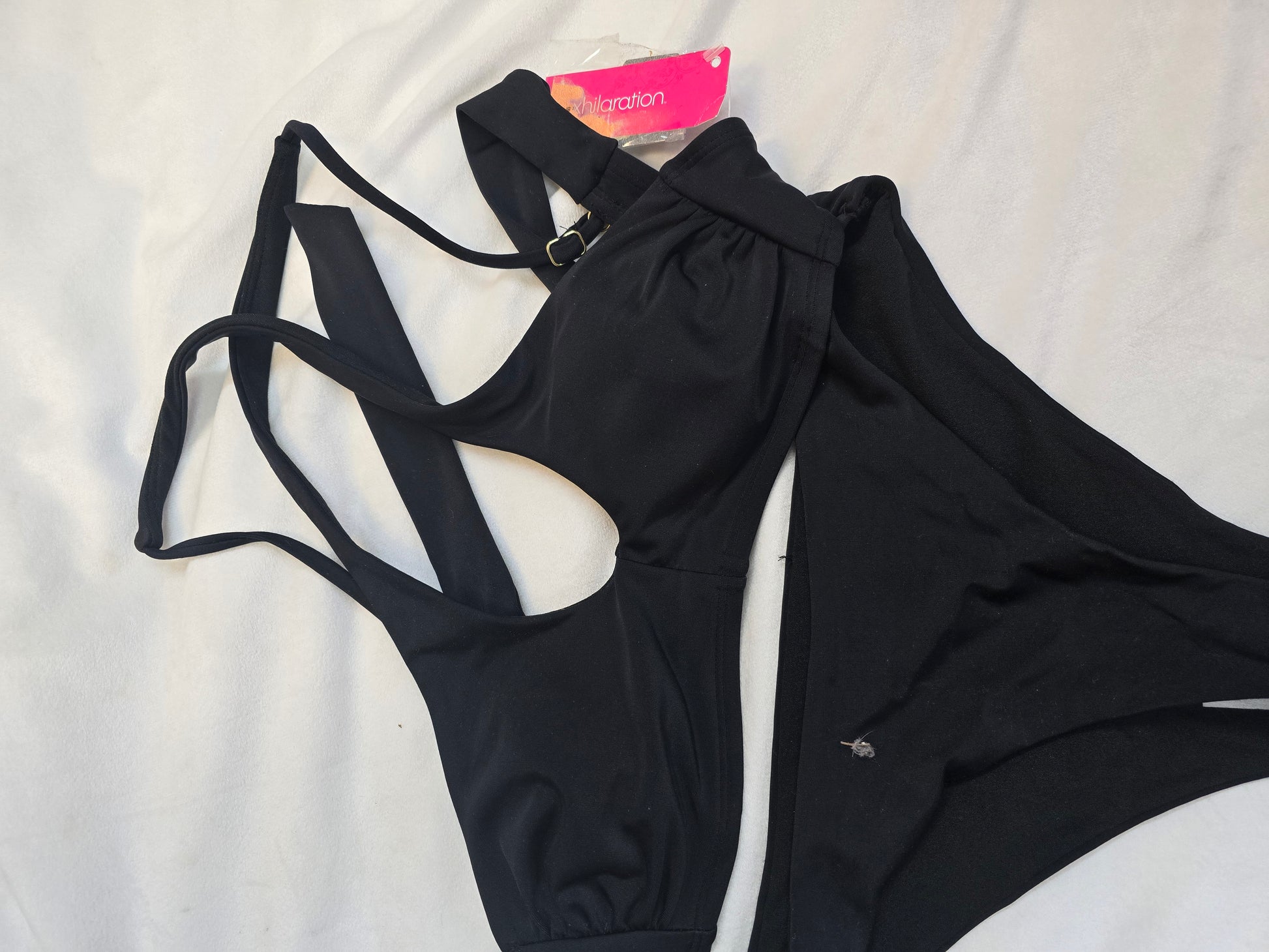 2 piece black swimsuit size small image 3
