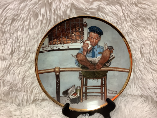 Norman Rockwell “the zoo keeps” plate image 0