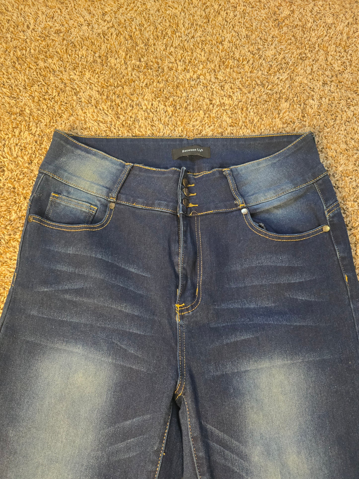 Between Us Women’s High Waist Skinny Jeans size 18 – Dark Wash Button Fly Denim image 6