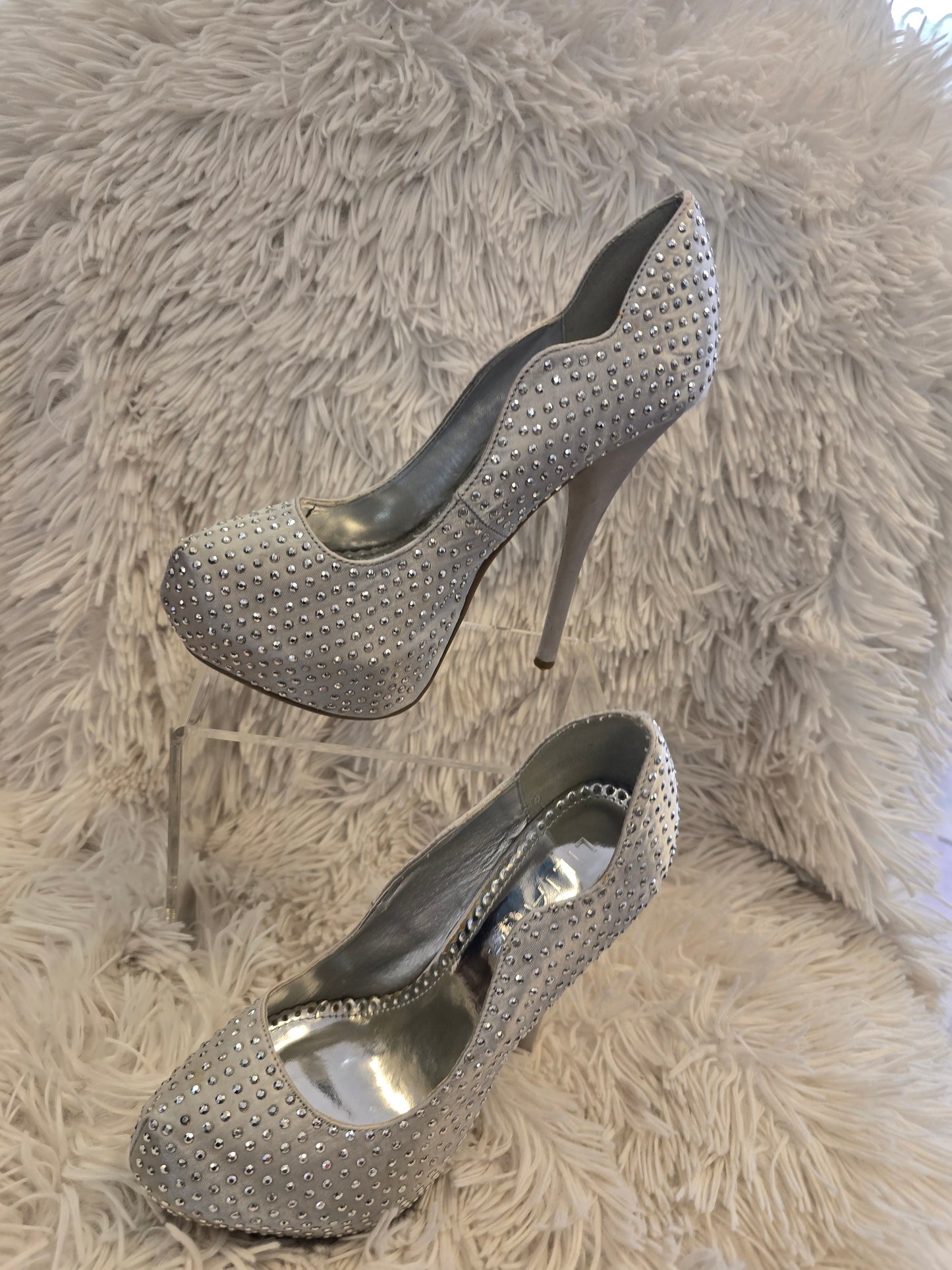 Liliana Silver stilettos size 5.5 image 1