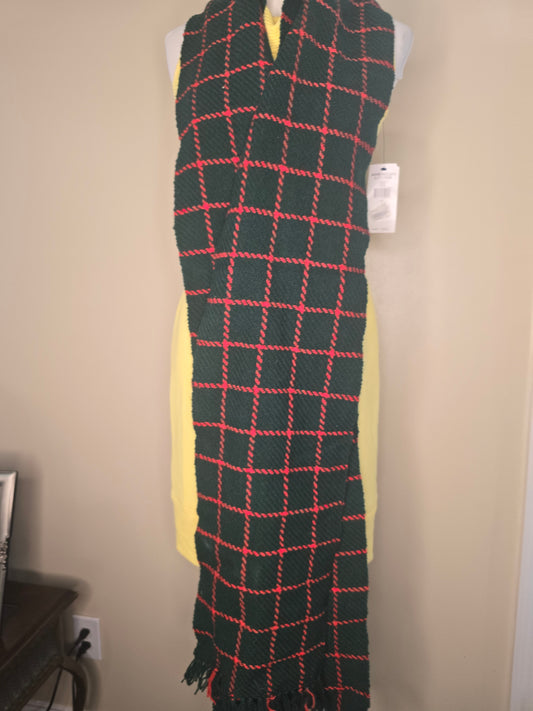 Red and green long scarf image 0
