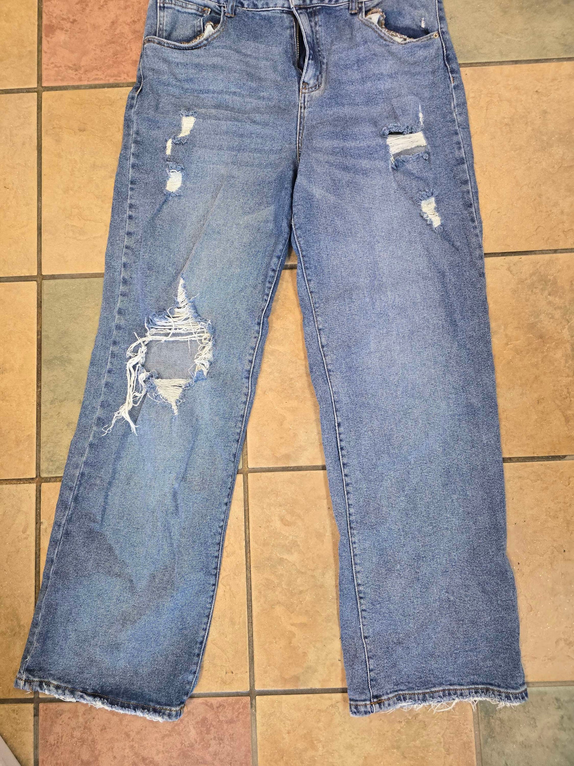 So wide leg high waist jeans size 15 image 1