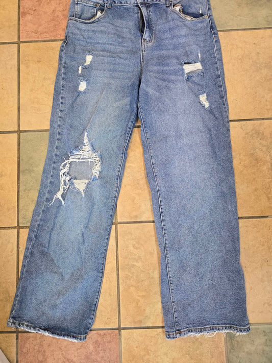 So wide leg high waist jeans size 15 image 1
