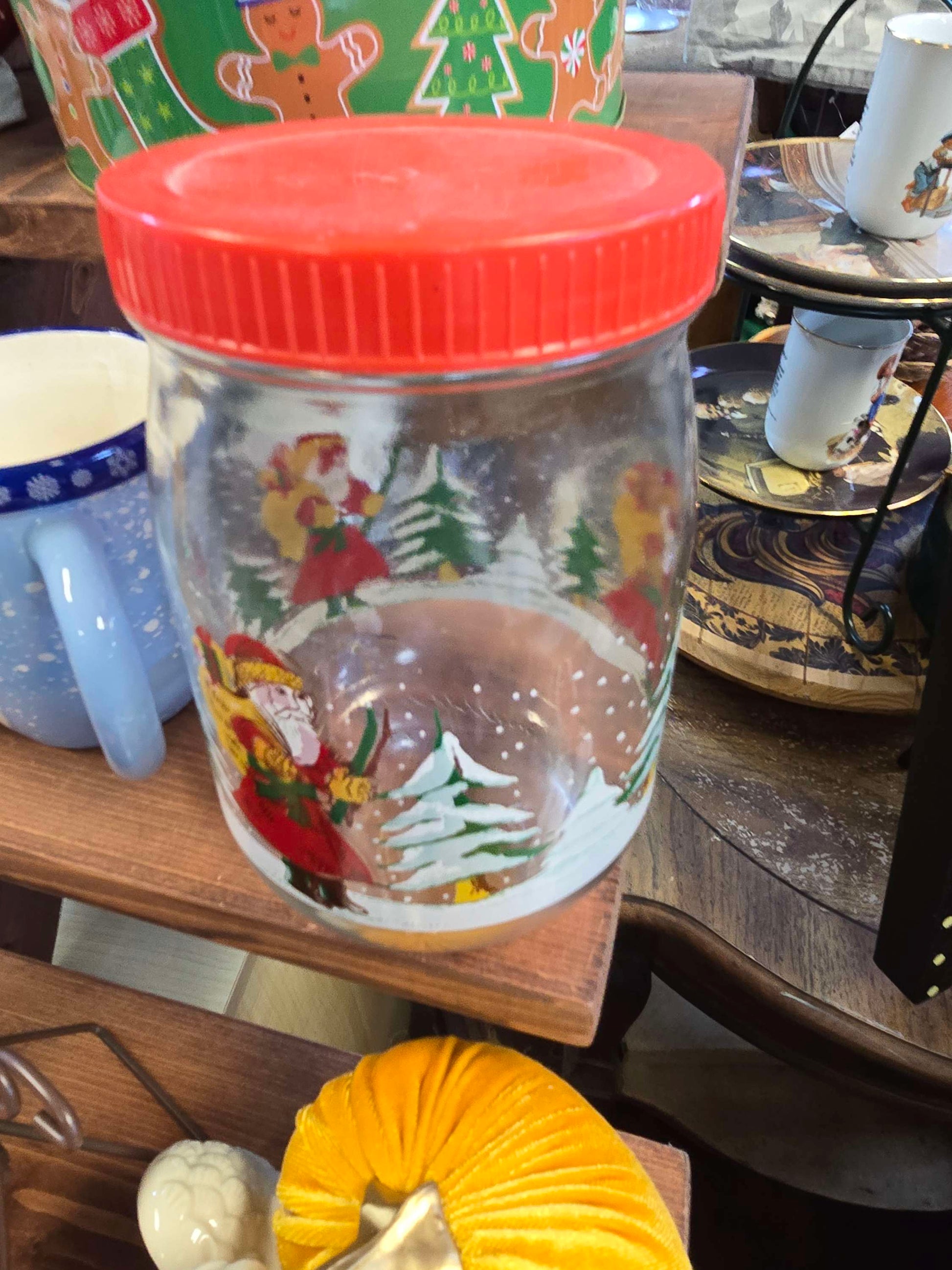 Father Christmas glass candy jar image 2