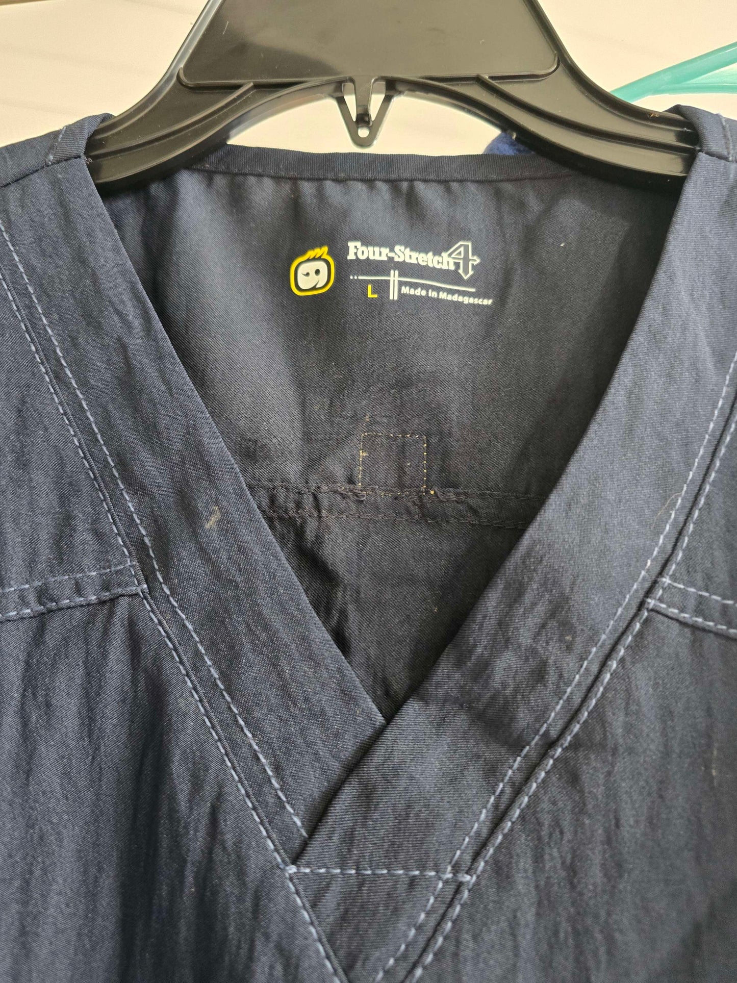 Wonder wink blue scrub top L image 1