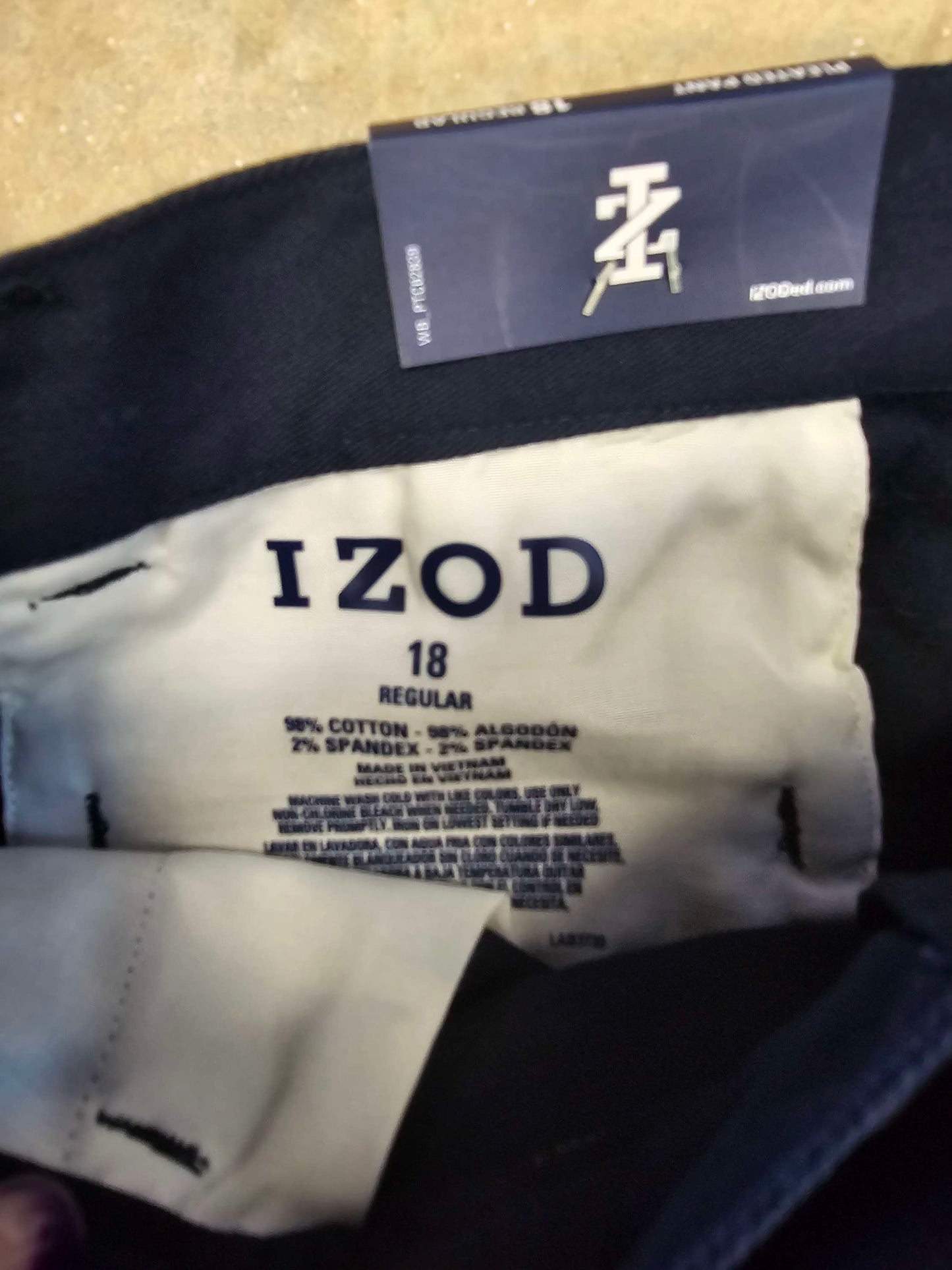Izod pleated blue stretch pant Size 18 NEW WITH TAG image 5