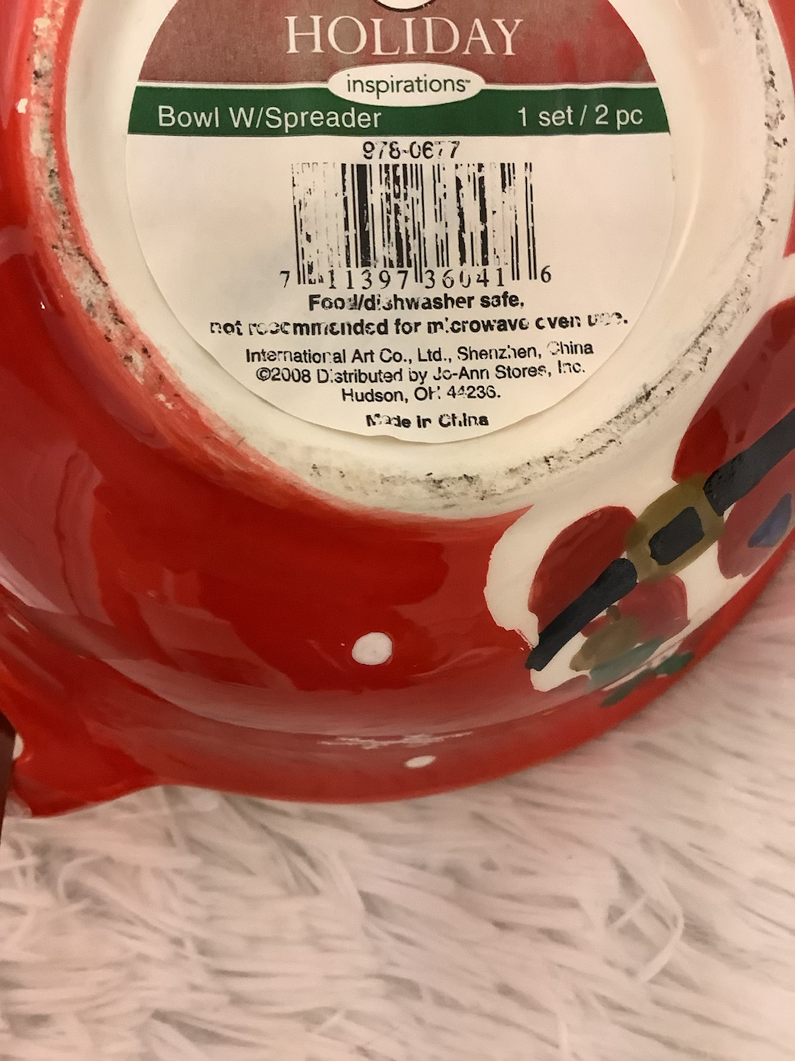 Christmas Bowl With butter  Spreader image 3