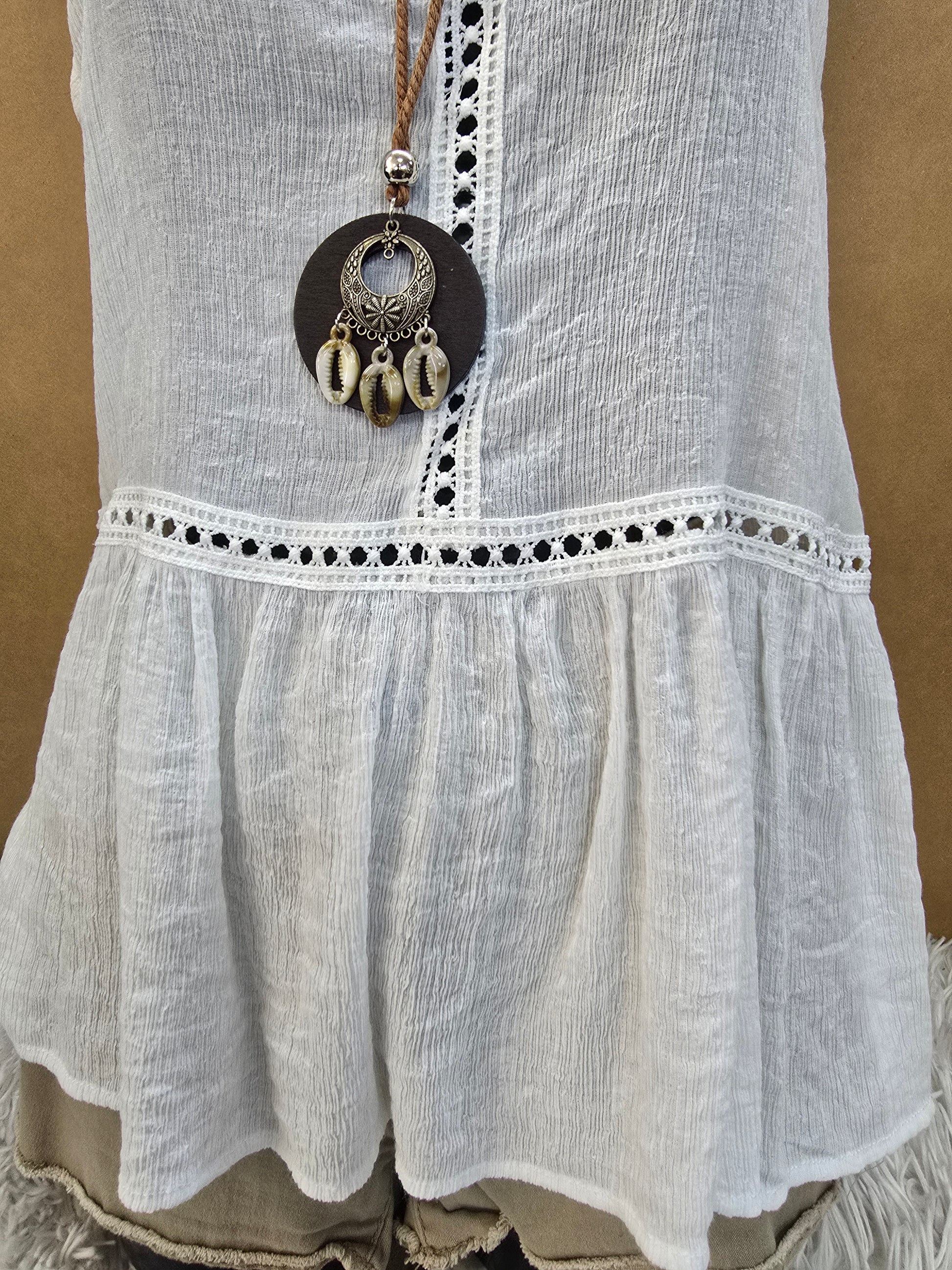 Spaghetti sleeve white blouse size small image 5