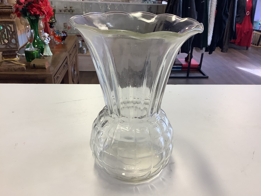 Large bud pineapple shaped clear glass vase image 0