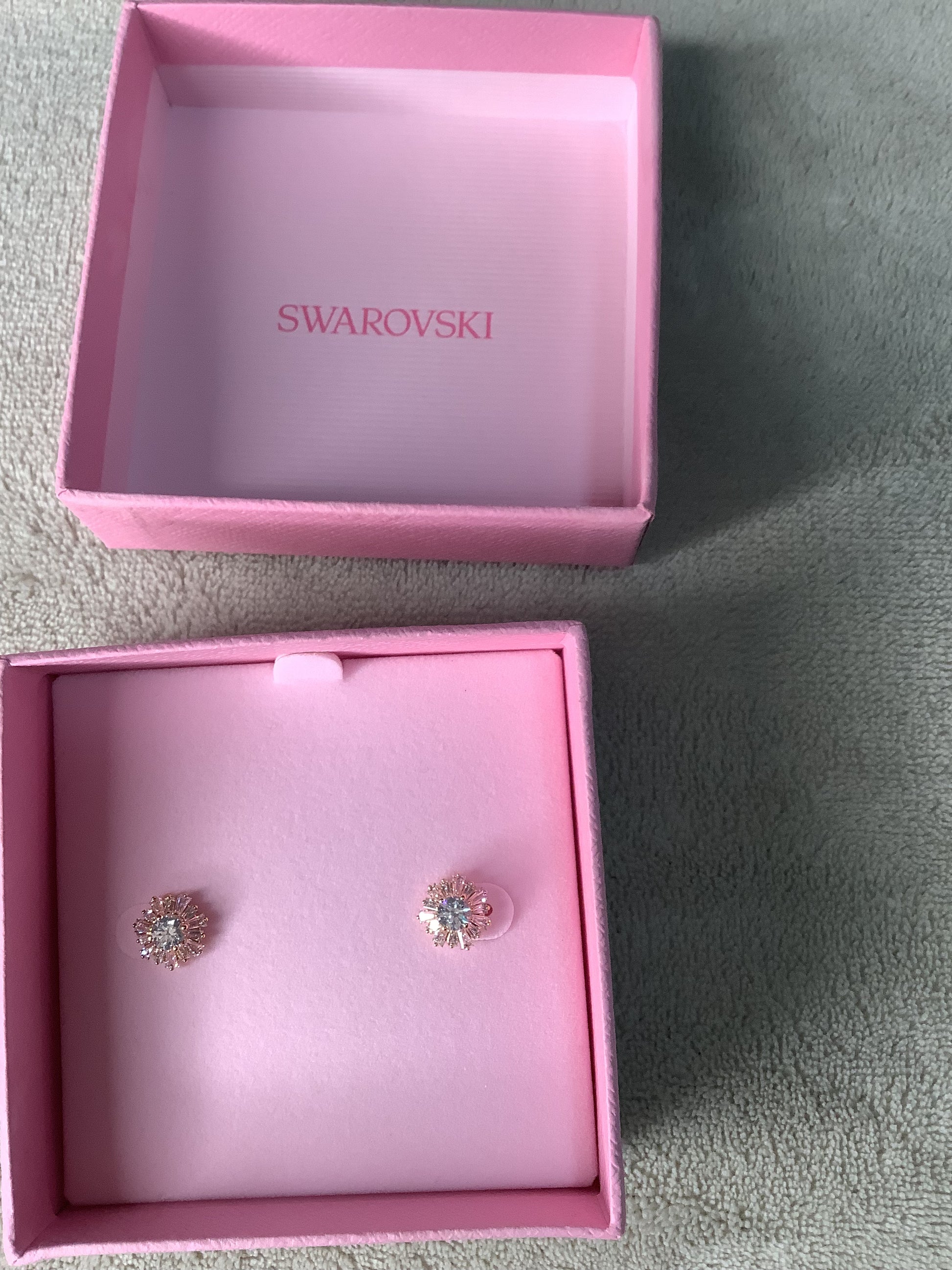 Rose Gold Crystal Floral Stud Earrings image 4