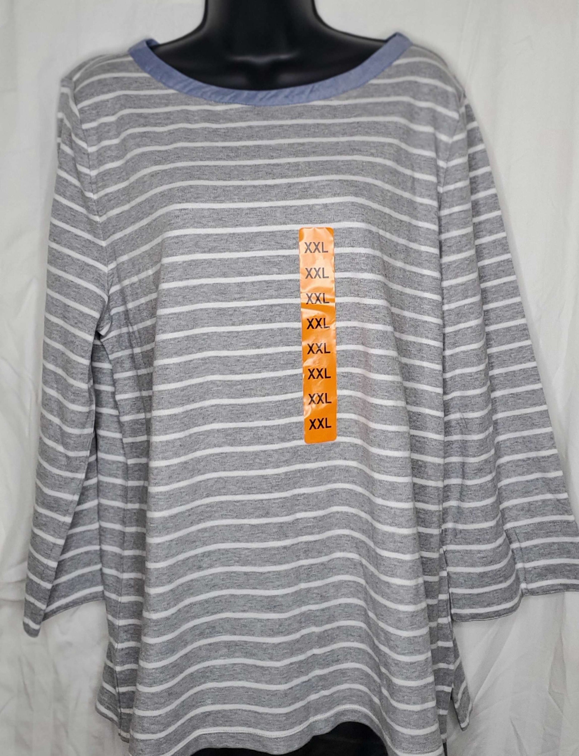 Nautical boat neck 3/4 sleeve blouse size xxl image 0