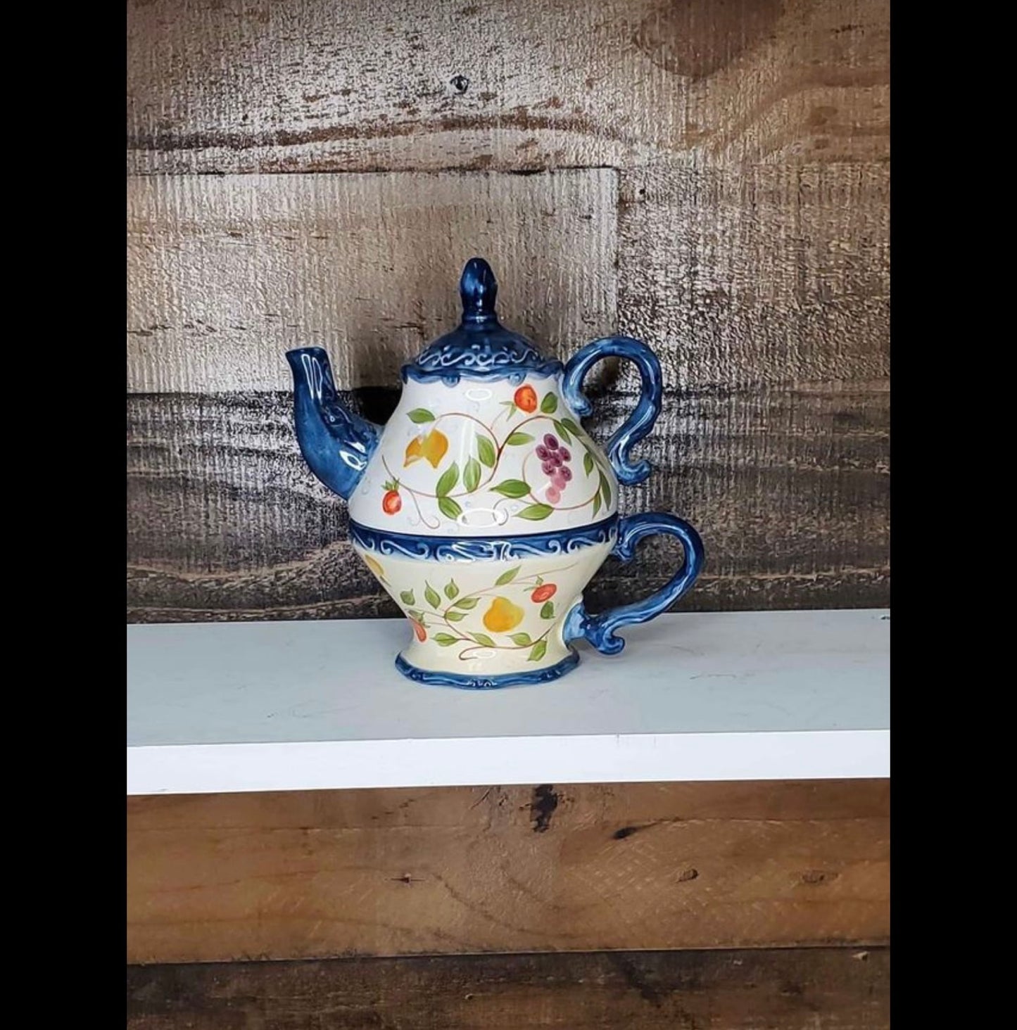 Garden ridge Floral nesting tea pot with cup image 0
