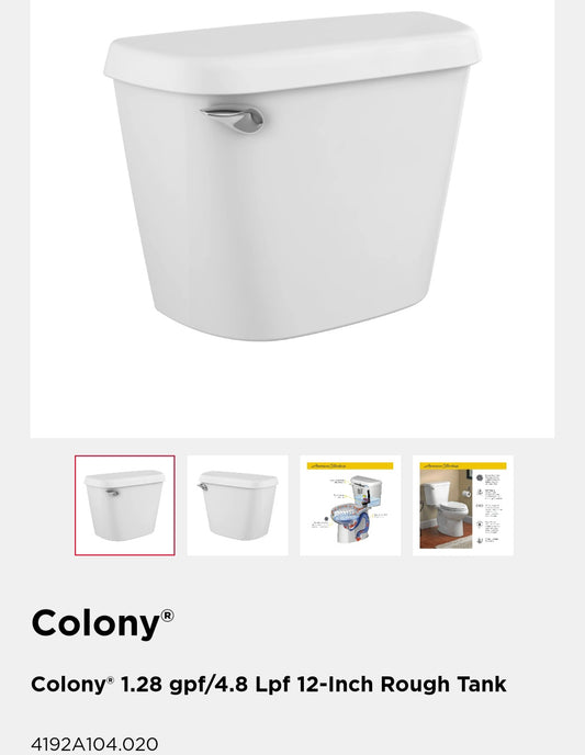 Colony® 1.28 gpf/4.8 Lpf 12-Inch Rough Tank image 0