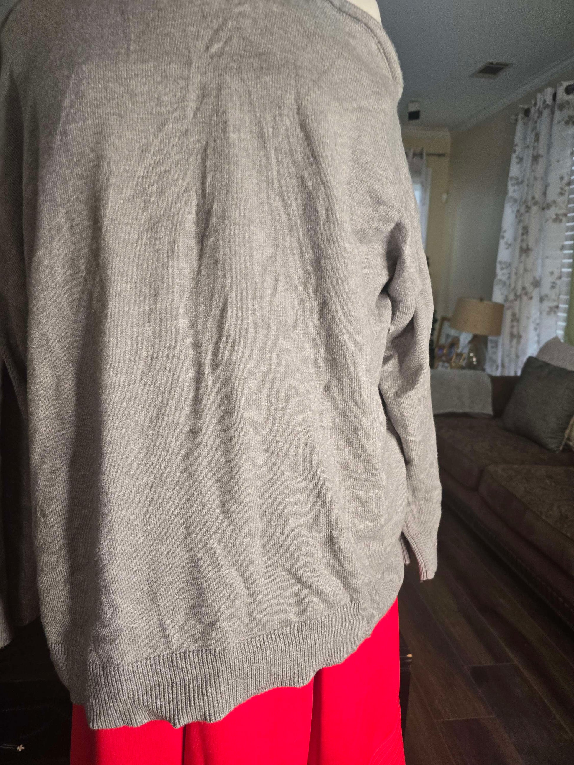 Turtle neck off shoulder gray sweater 22/24 image 1