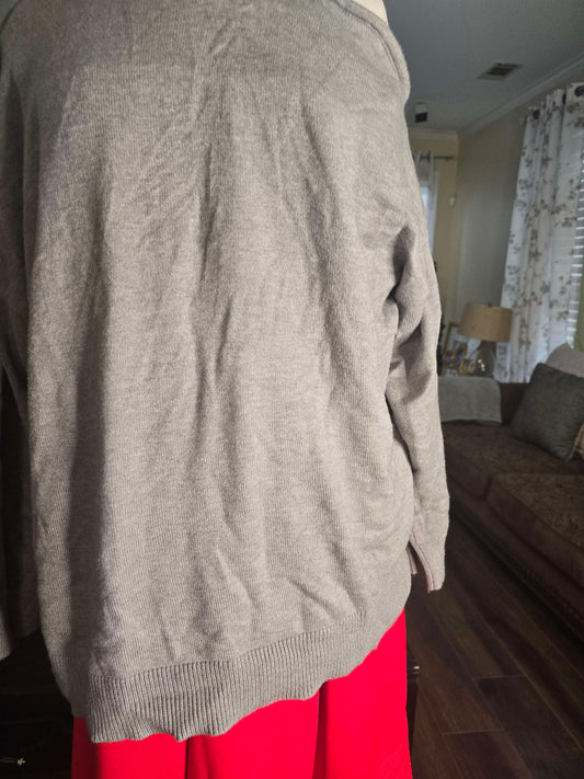 Turtle neck off shoulder gray sweater 22/24 image 1