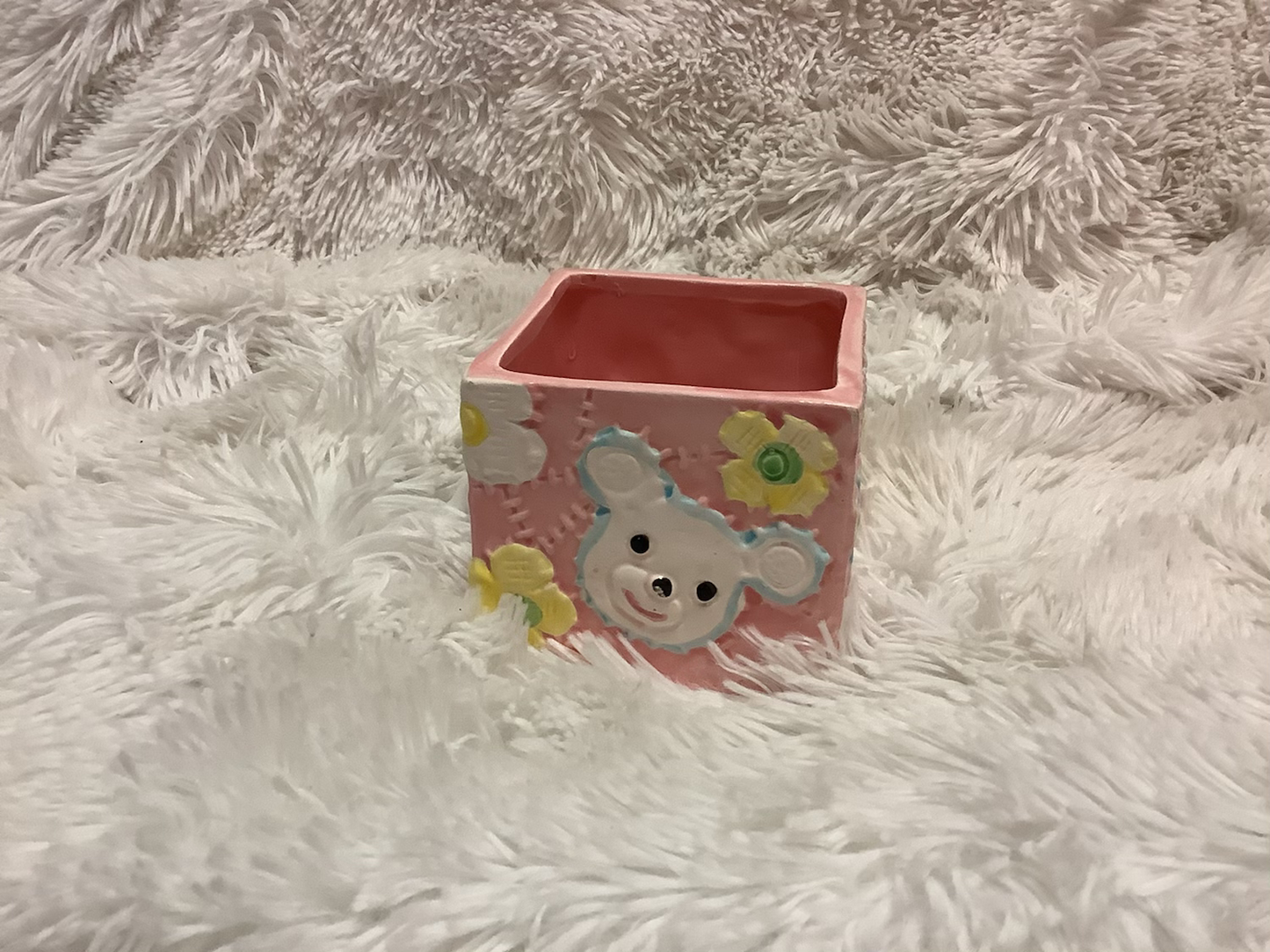 Vintage Ceramic Pink baby flower vase image 0