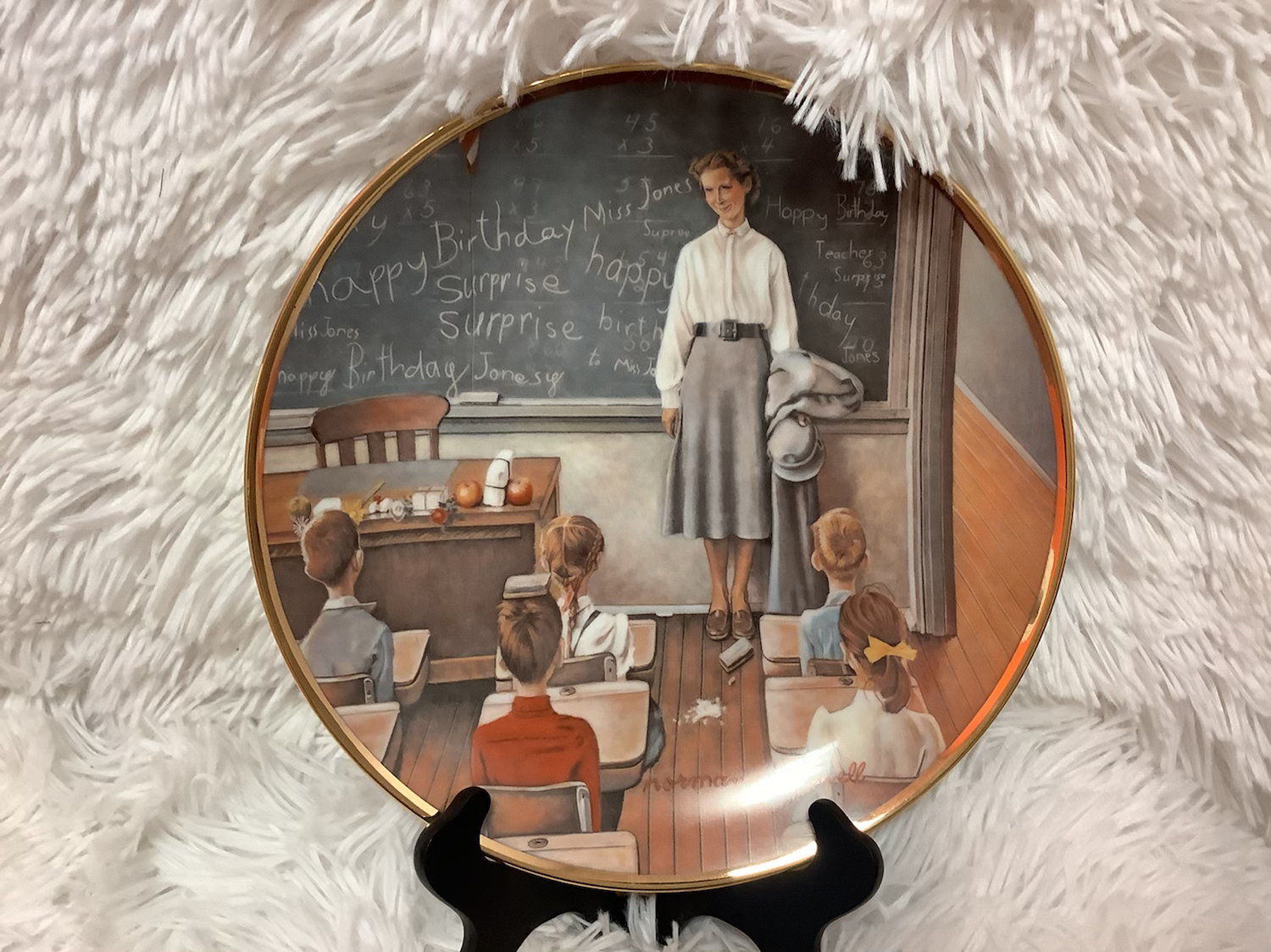 Norman Rockwell “the school teacher” plate image 0