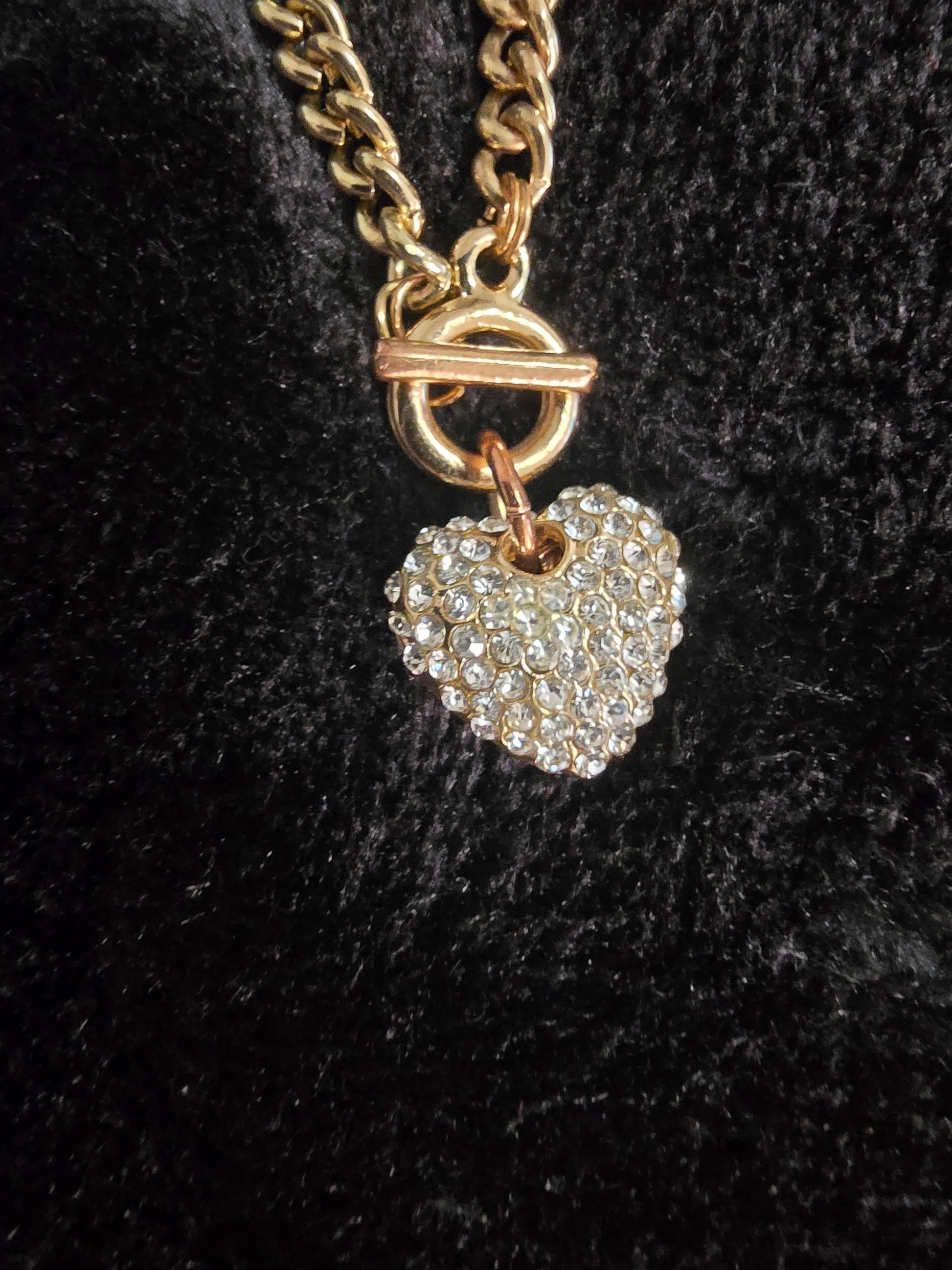 Crystal Heart Toggle Chain Necklace (Gold & Silver Options) image 2