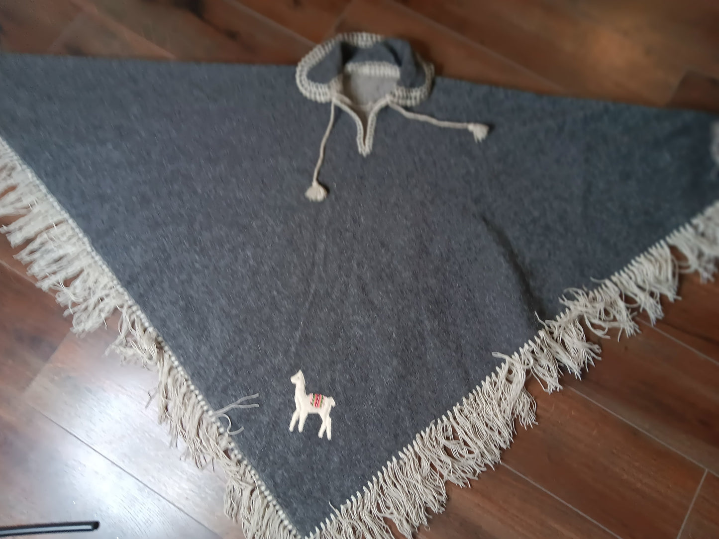 Alpaca dark gray poncho image 0