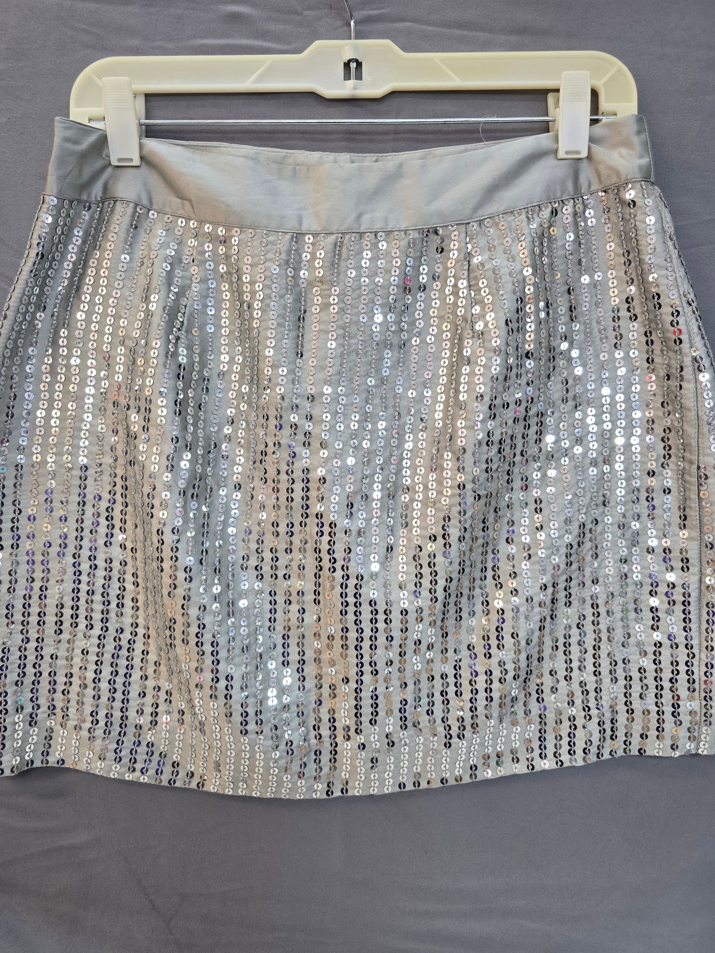 Gap shiny silver skirt size 8 image 2