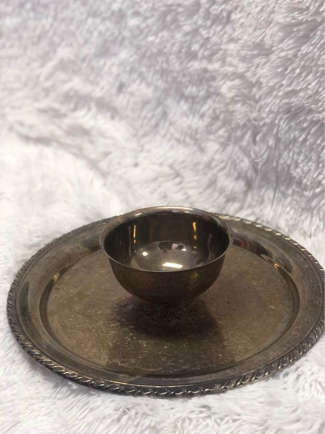 vintage chip and dip silver plated platter image 0