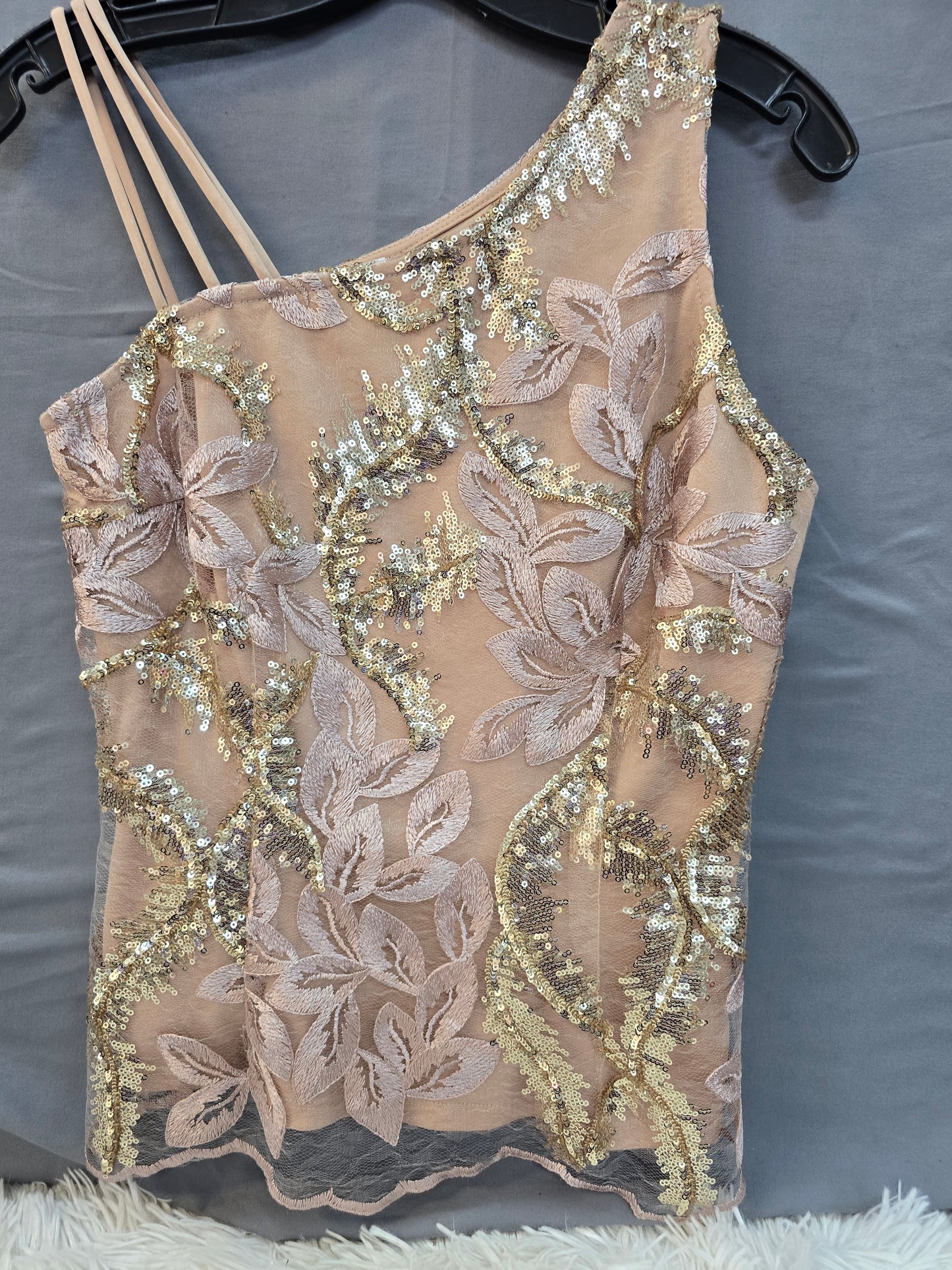 Venus Shiney gold blouse size 4 image 0