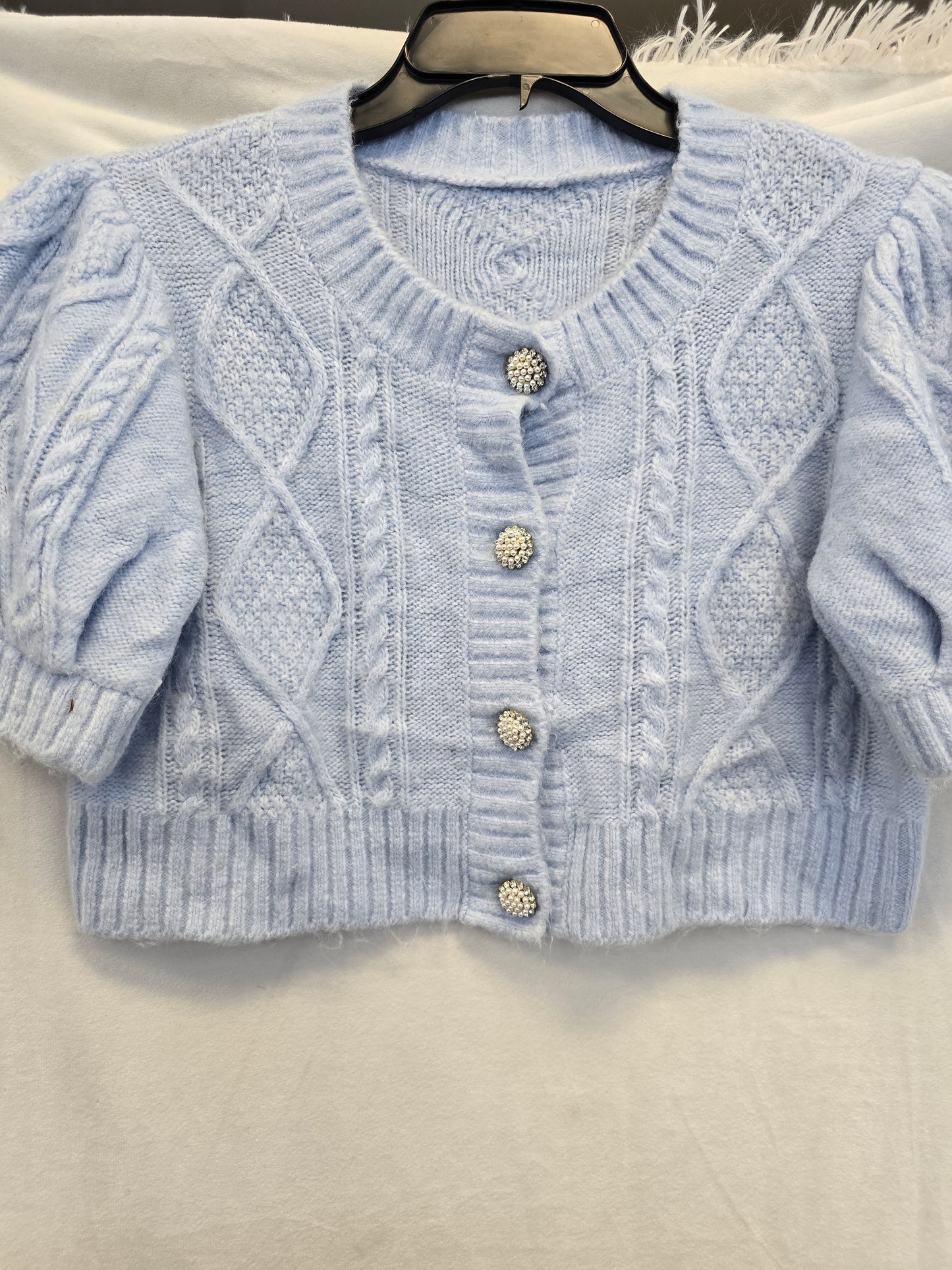 Crop top knitted blue sweater  image 2