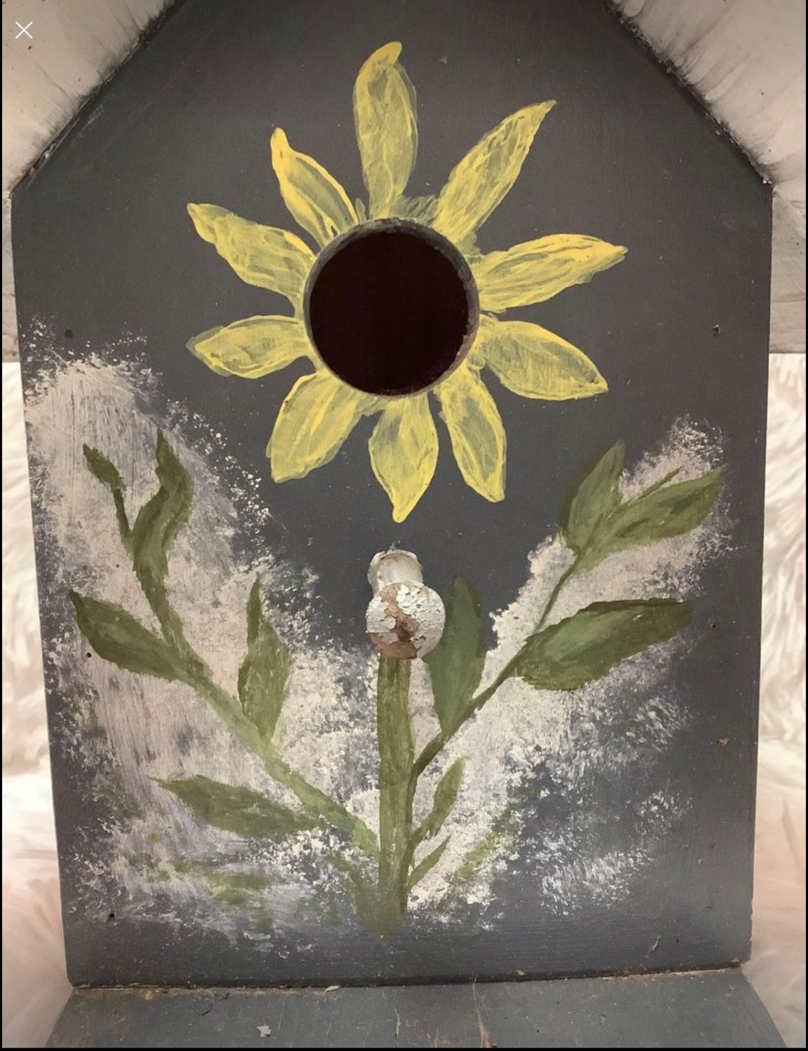 Hand painted bird house sunflower image 3