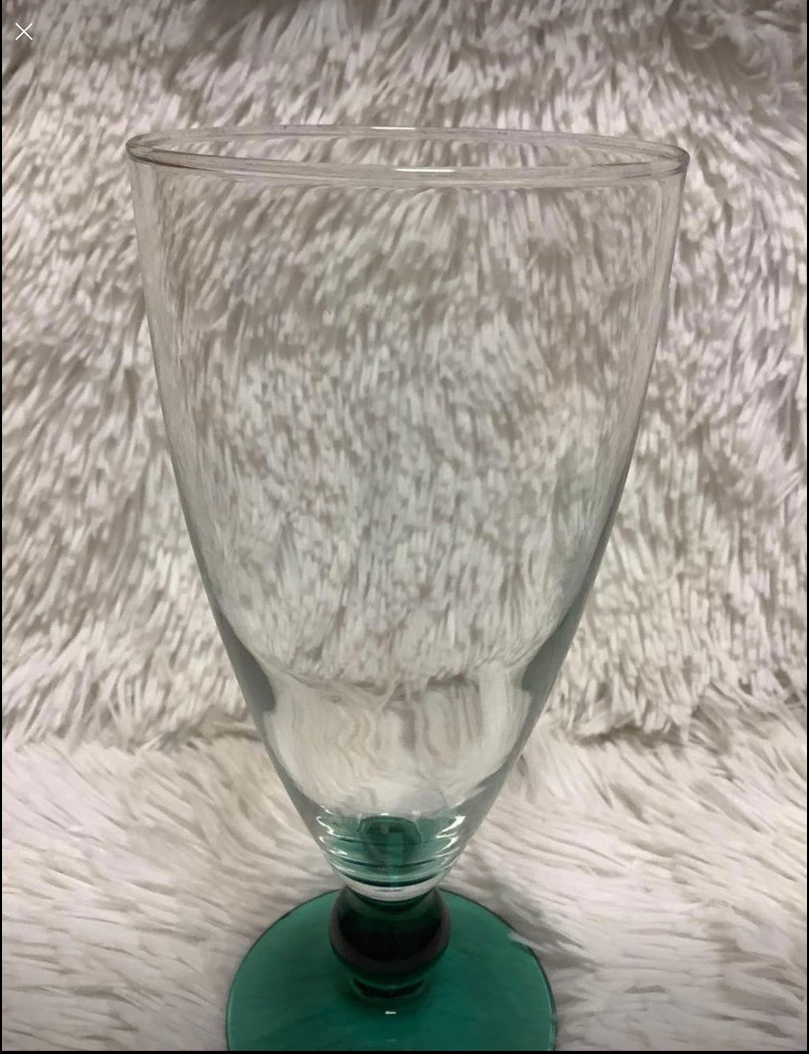 set of 3 Green based  crystal glasses image 5