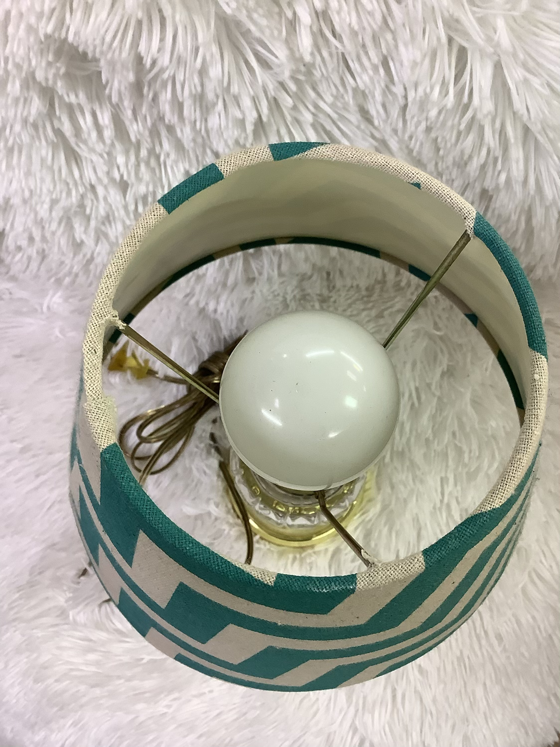 Vintage clear glass  lamp and shade image 1