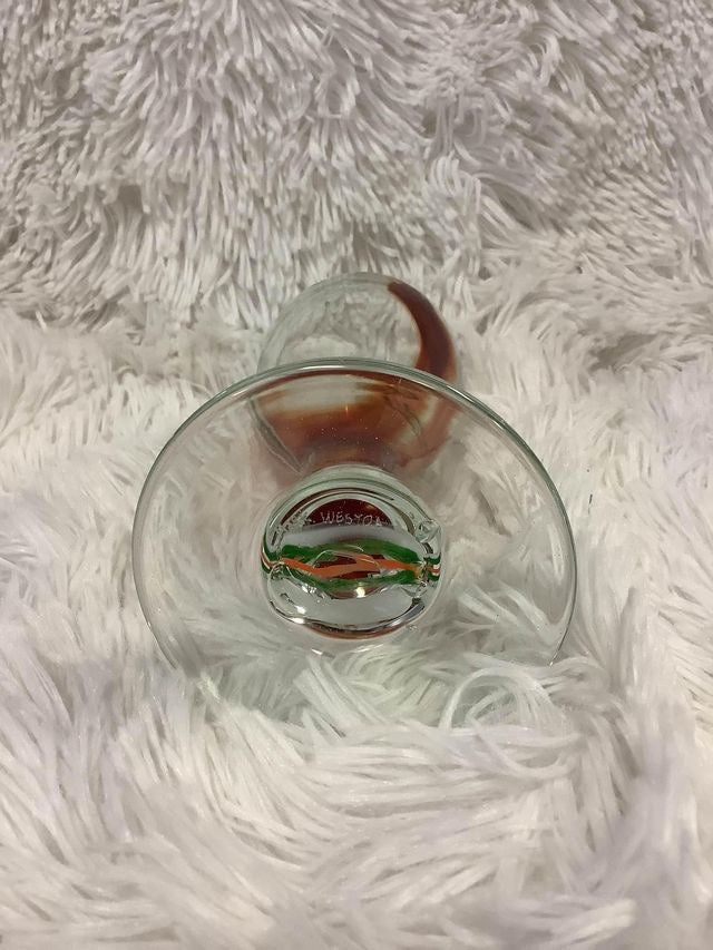 Small orange and green striped cup image 2