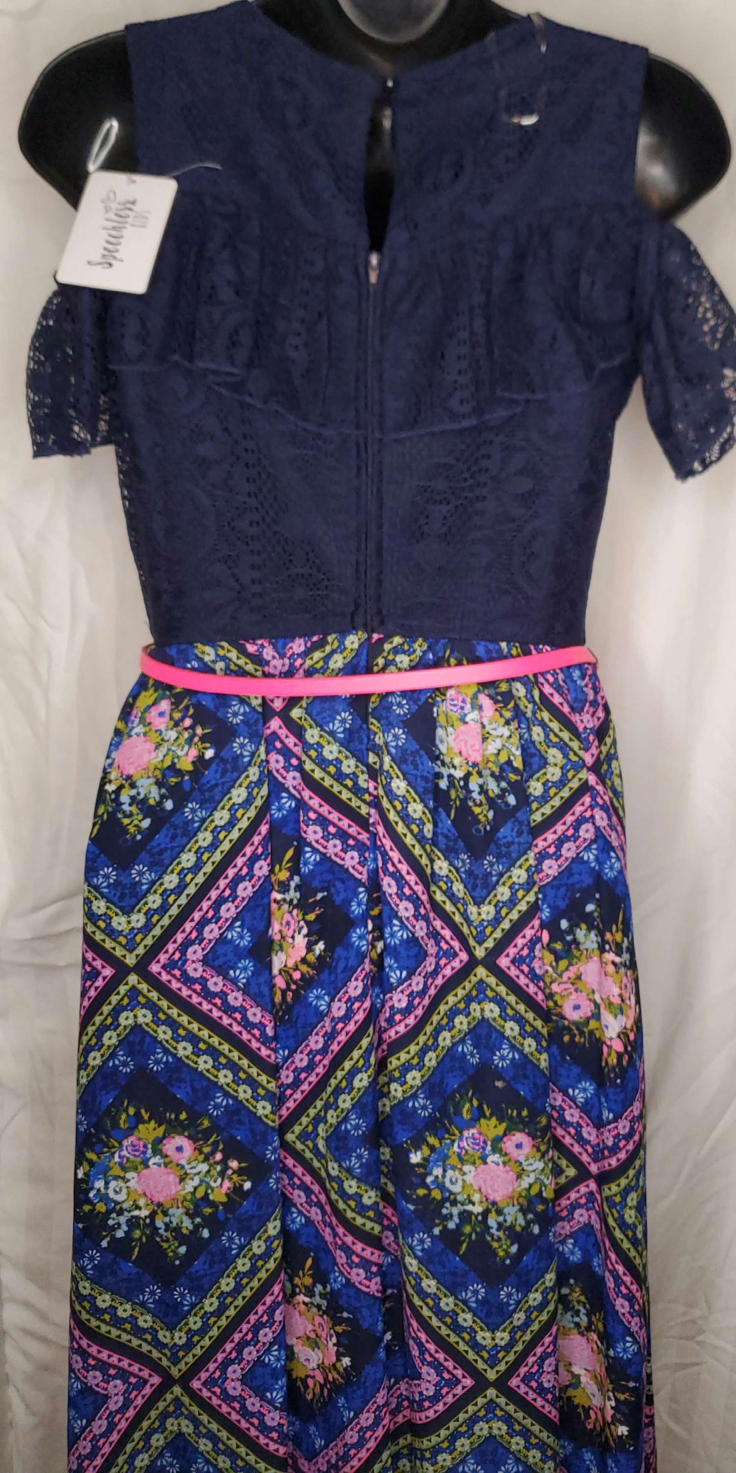 Girls blue and floral dress by speechless size 16 image 0