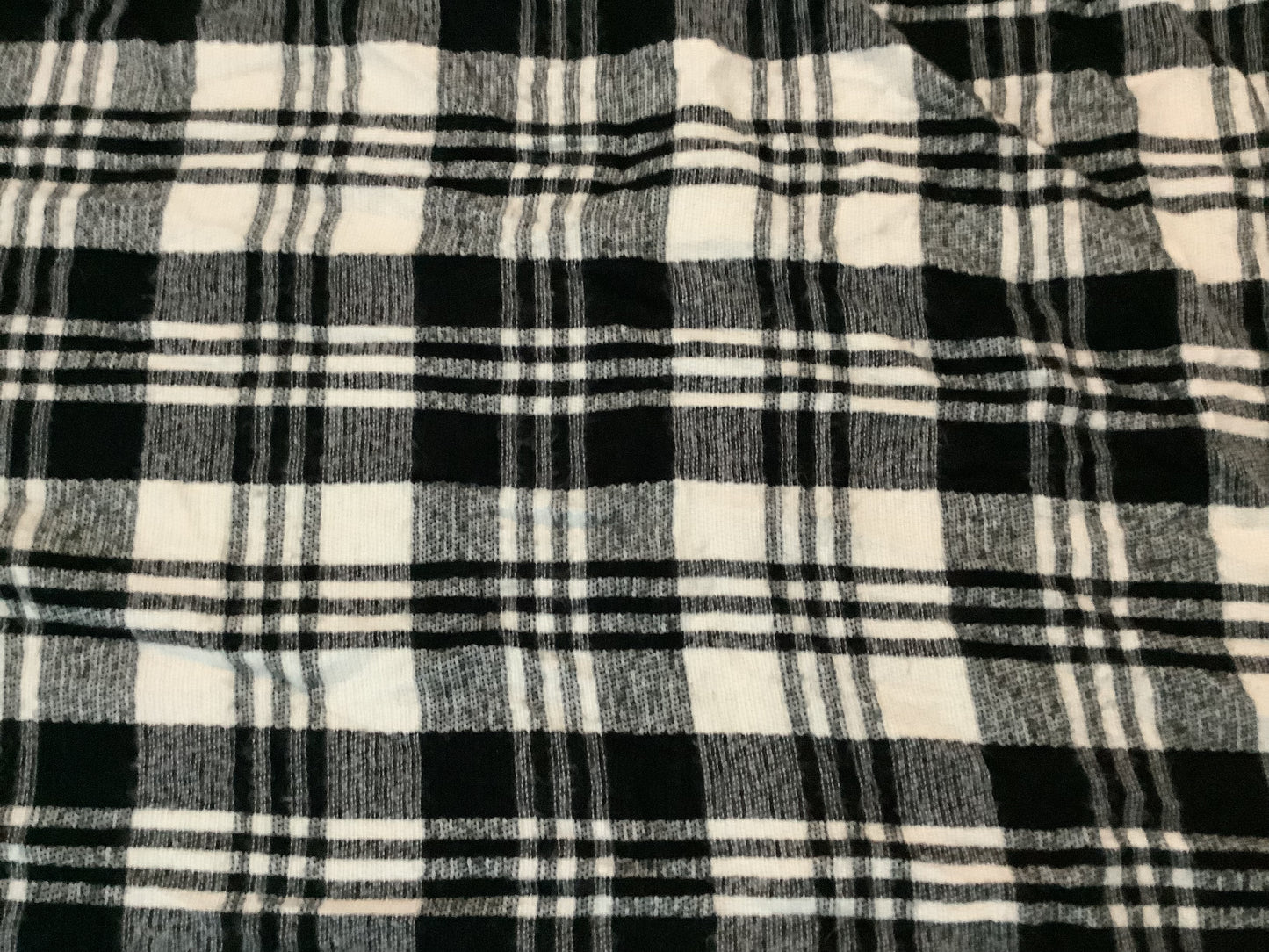 Long Black and white plaid Scarf image 1