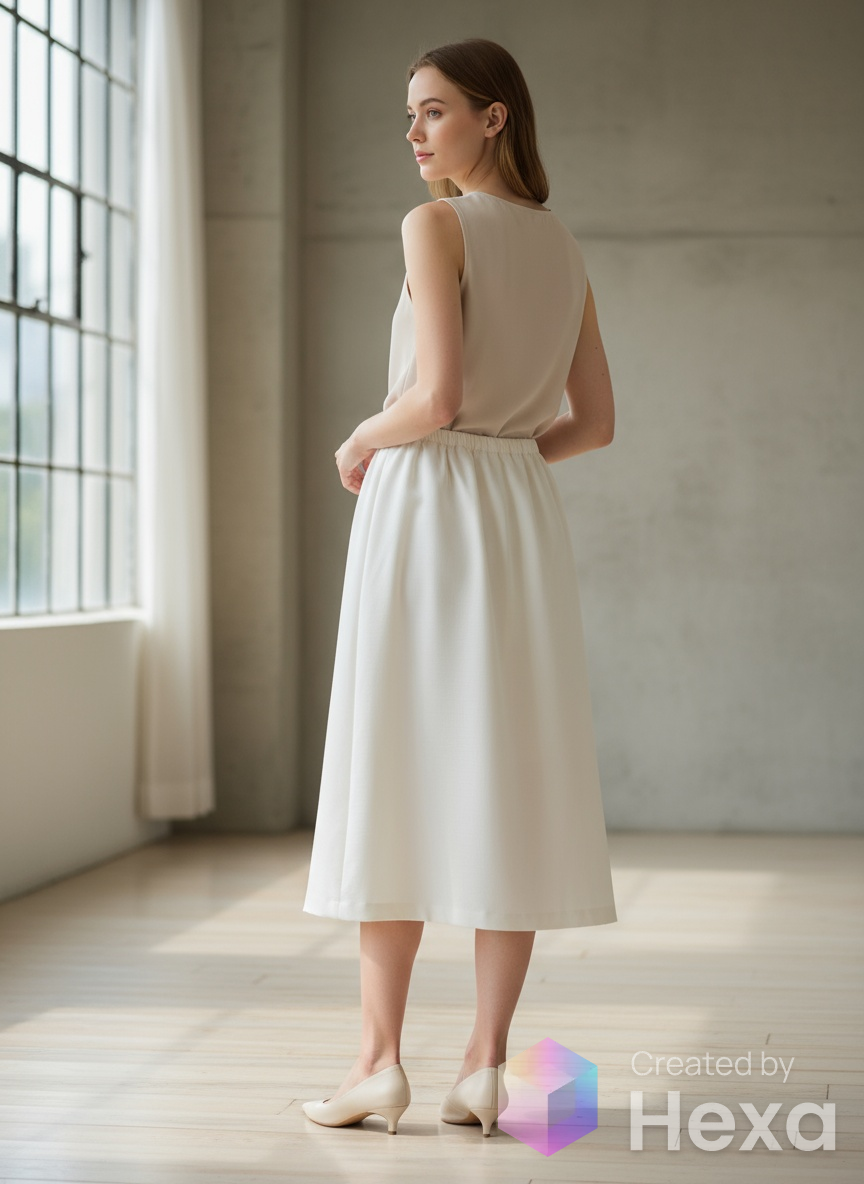 Knee length ivory skirt size 16 image 1