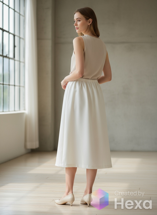 Knee length ivory skirt size 16 image 1