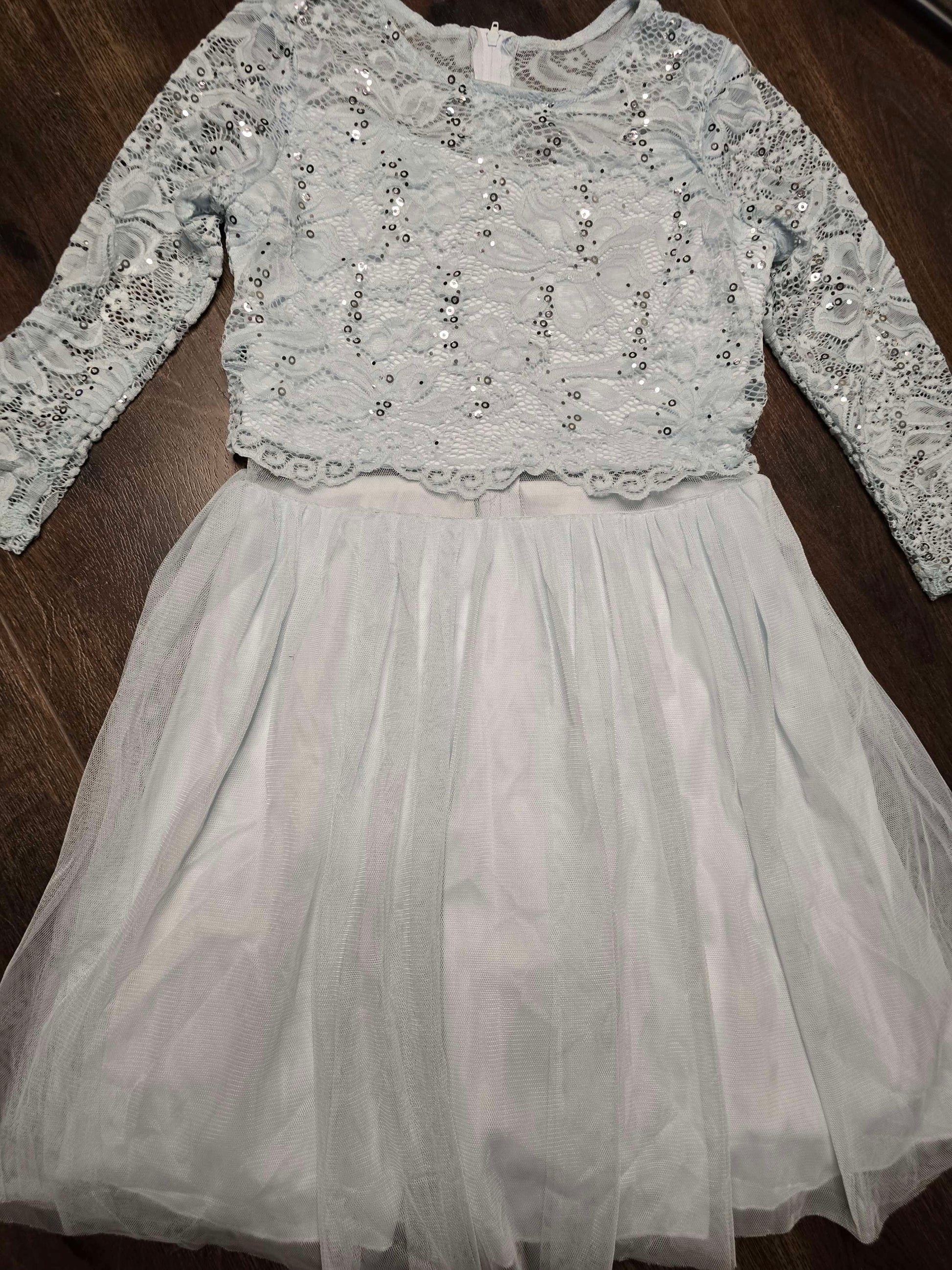Powder blue girl dress size 8 image 1