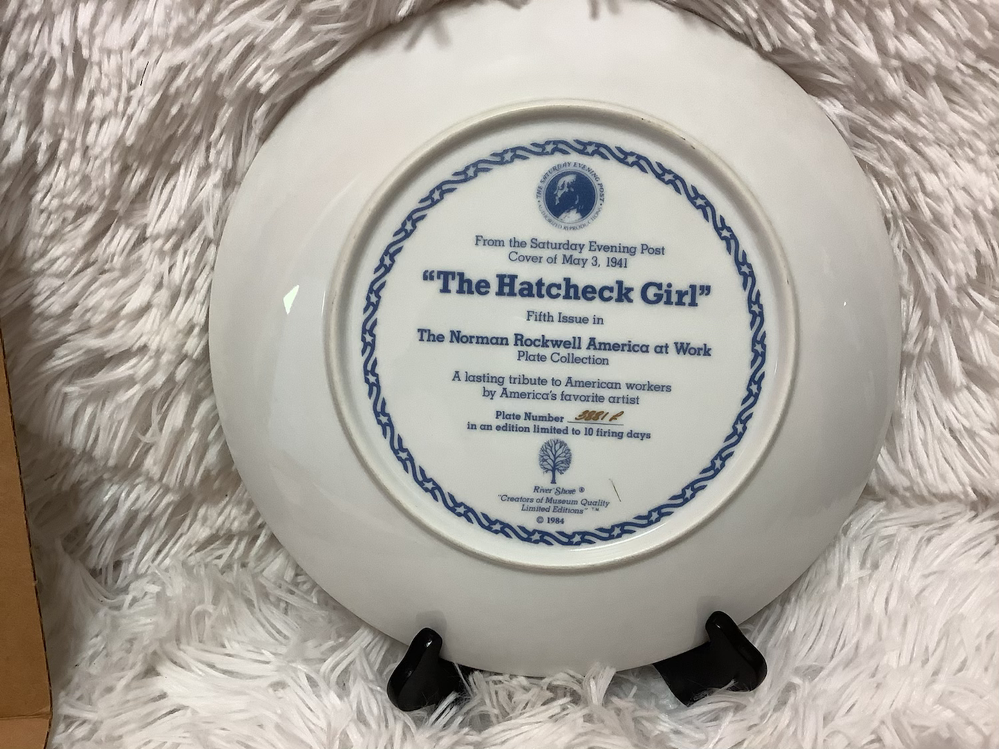 Norman Rockwell “the hatcheck girl” plate image 3
