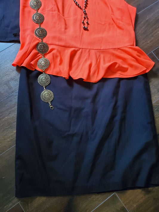 Women knee length black skirt size 16 image 0