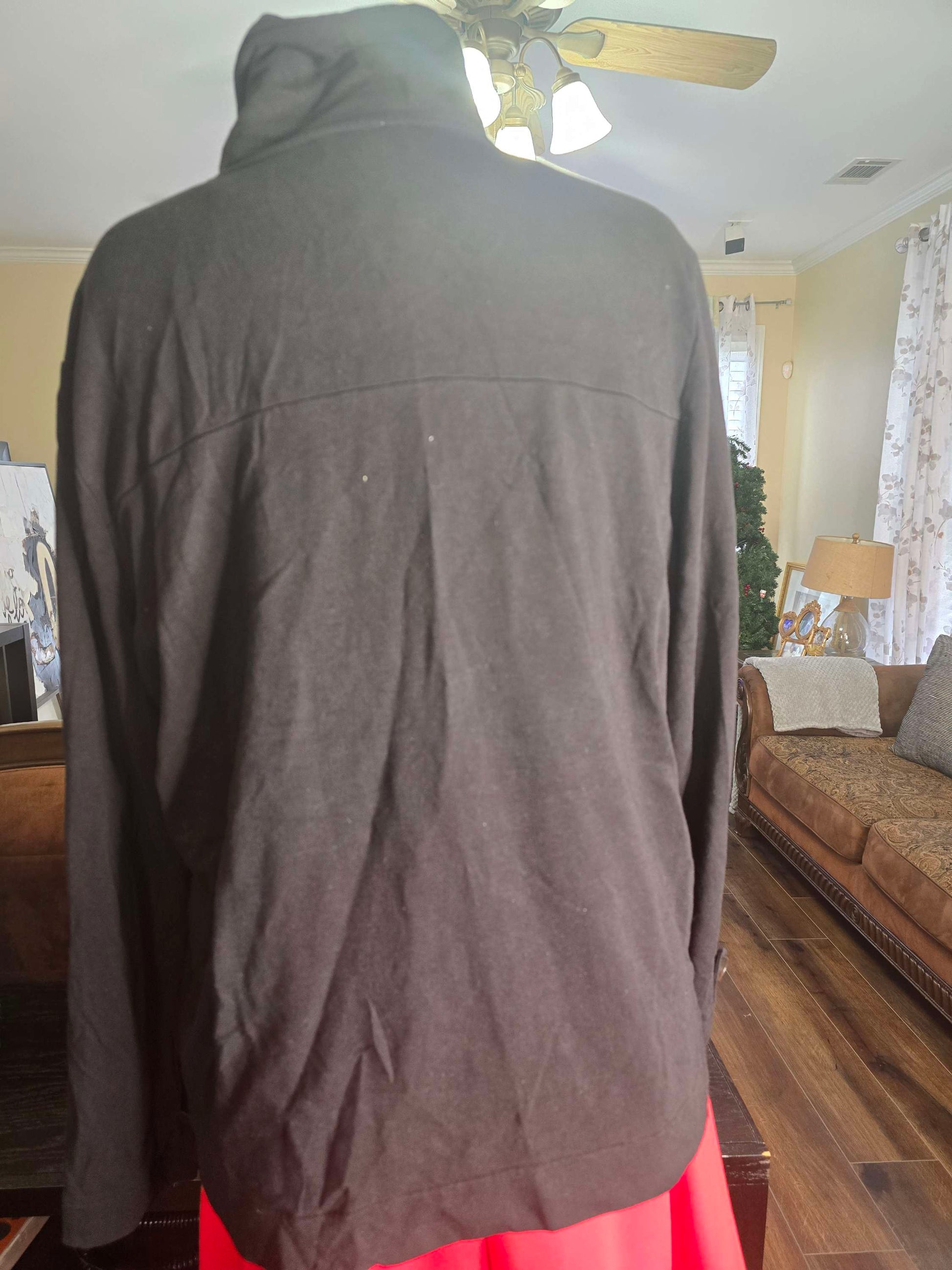 Talbots black button front sweater with side pockets 1X image 4