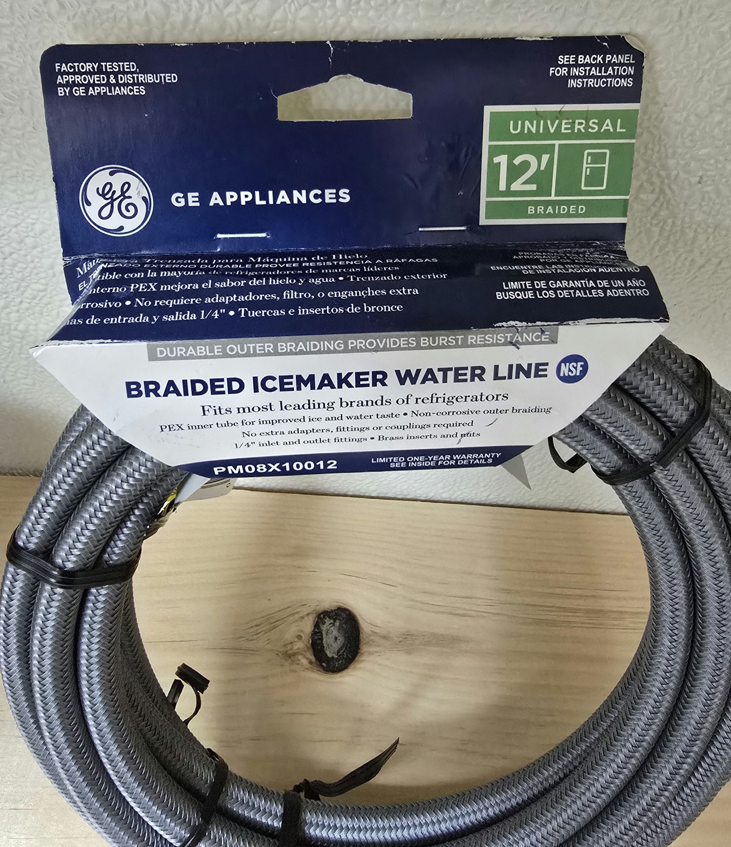 Refrigerator Ice Maker Water Supply Line Universal 12' Braided PEX Hose Tubing image 3