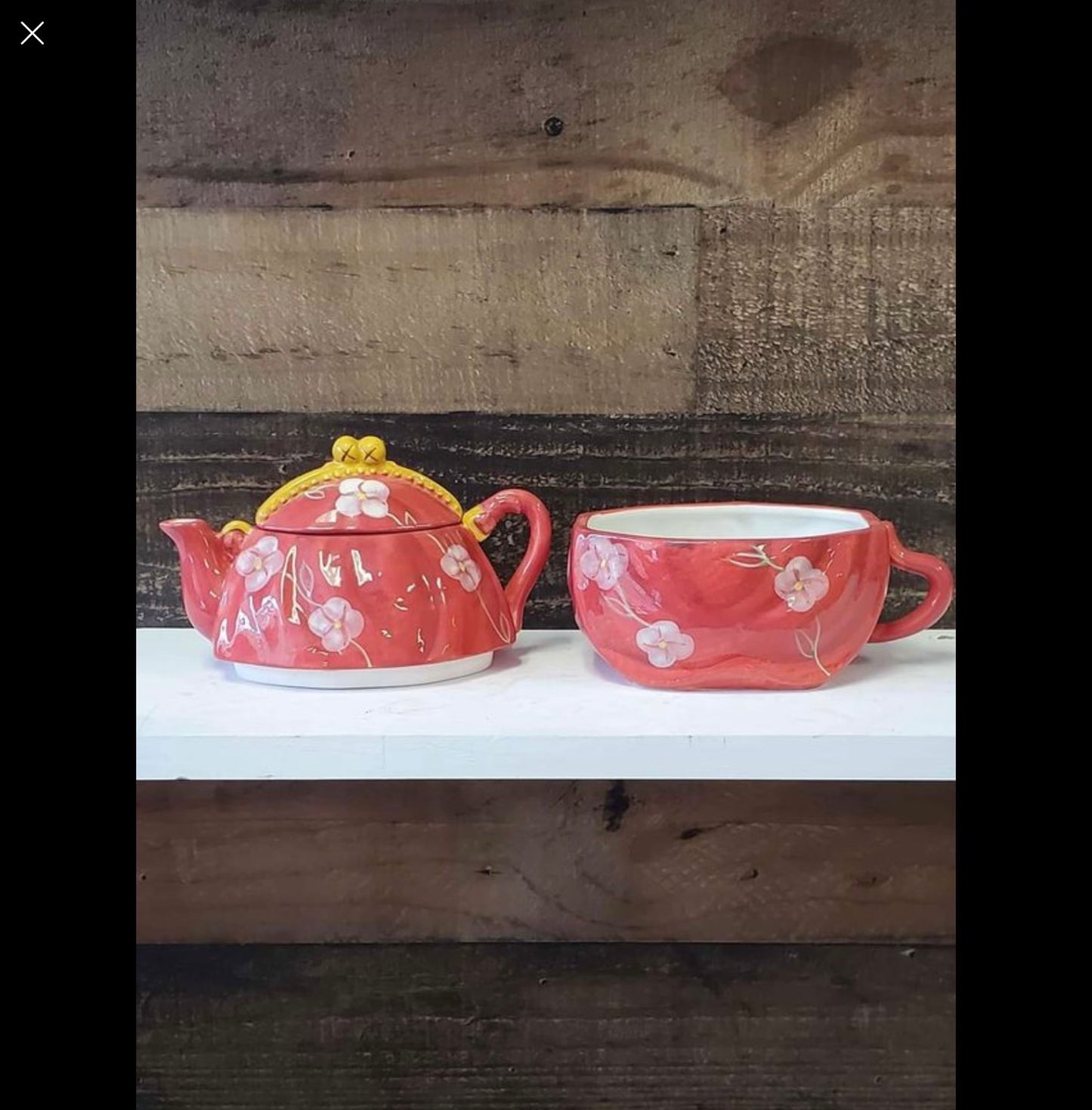 Certified international deb collins 3 pieces nesting tea pot image 2