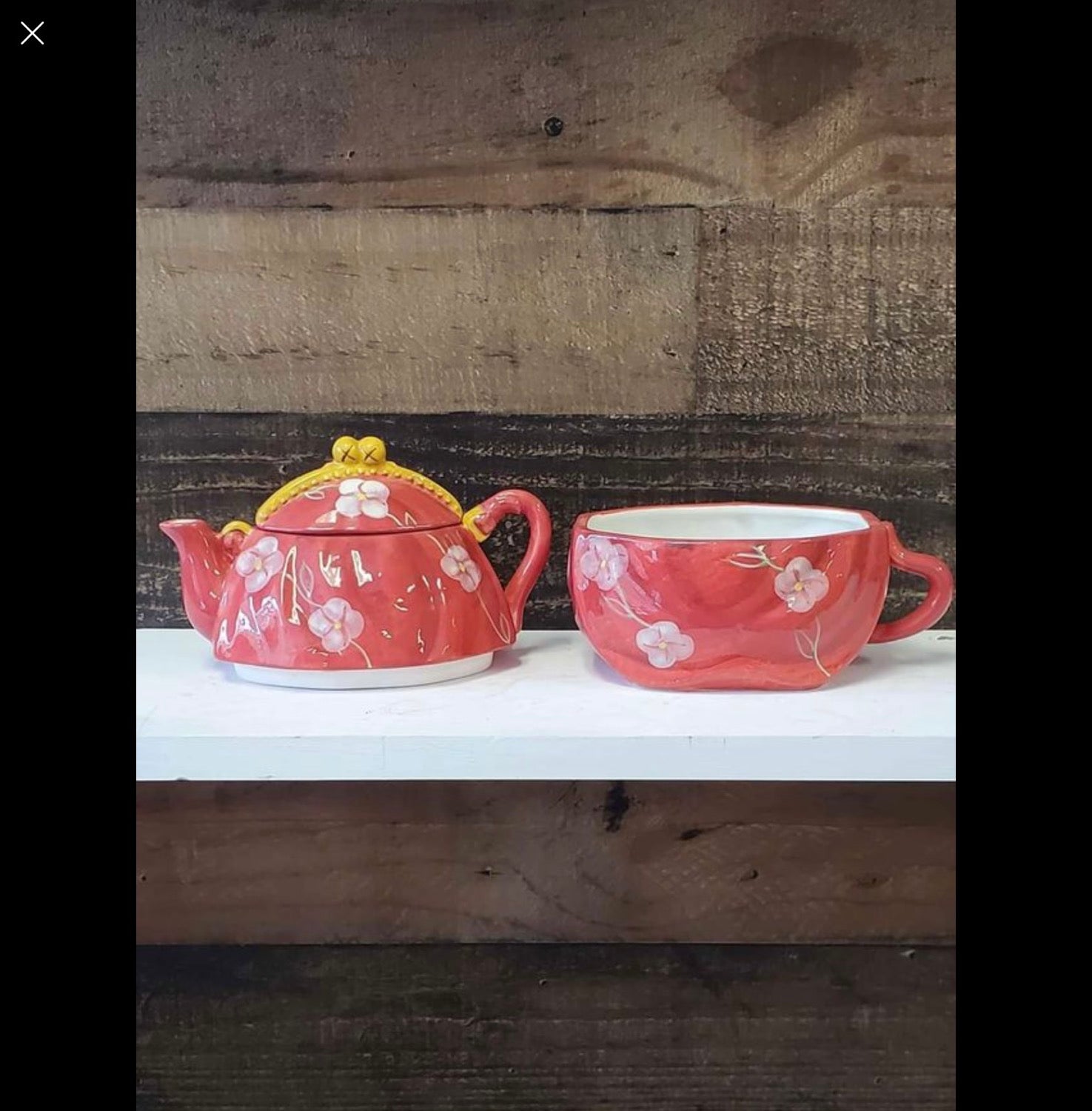 Certified international deb collins 3 pieces nesting tea pot image 2