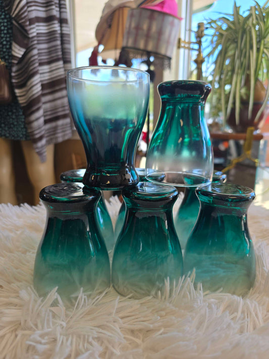 8 piece Green Ombre Frosted juice glassware image 0