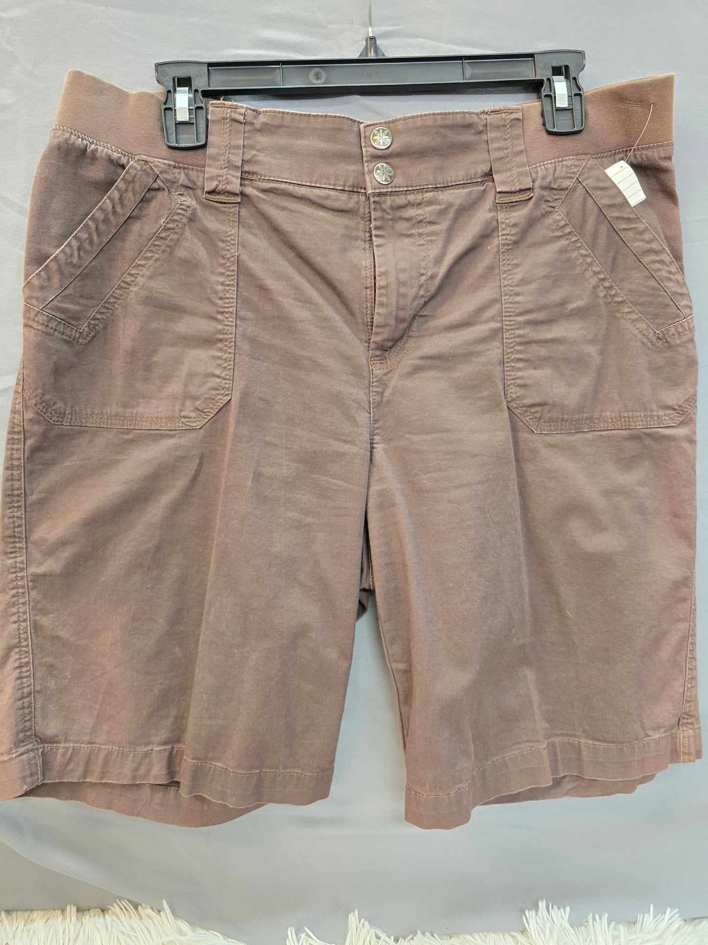Brown stretch shorts size 12 image 0