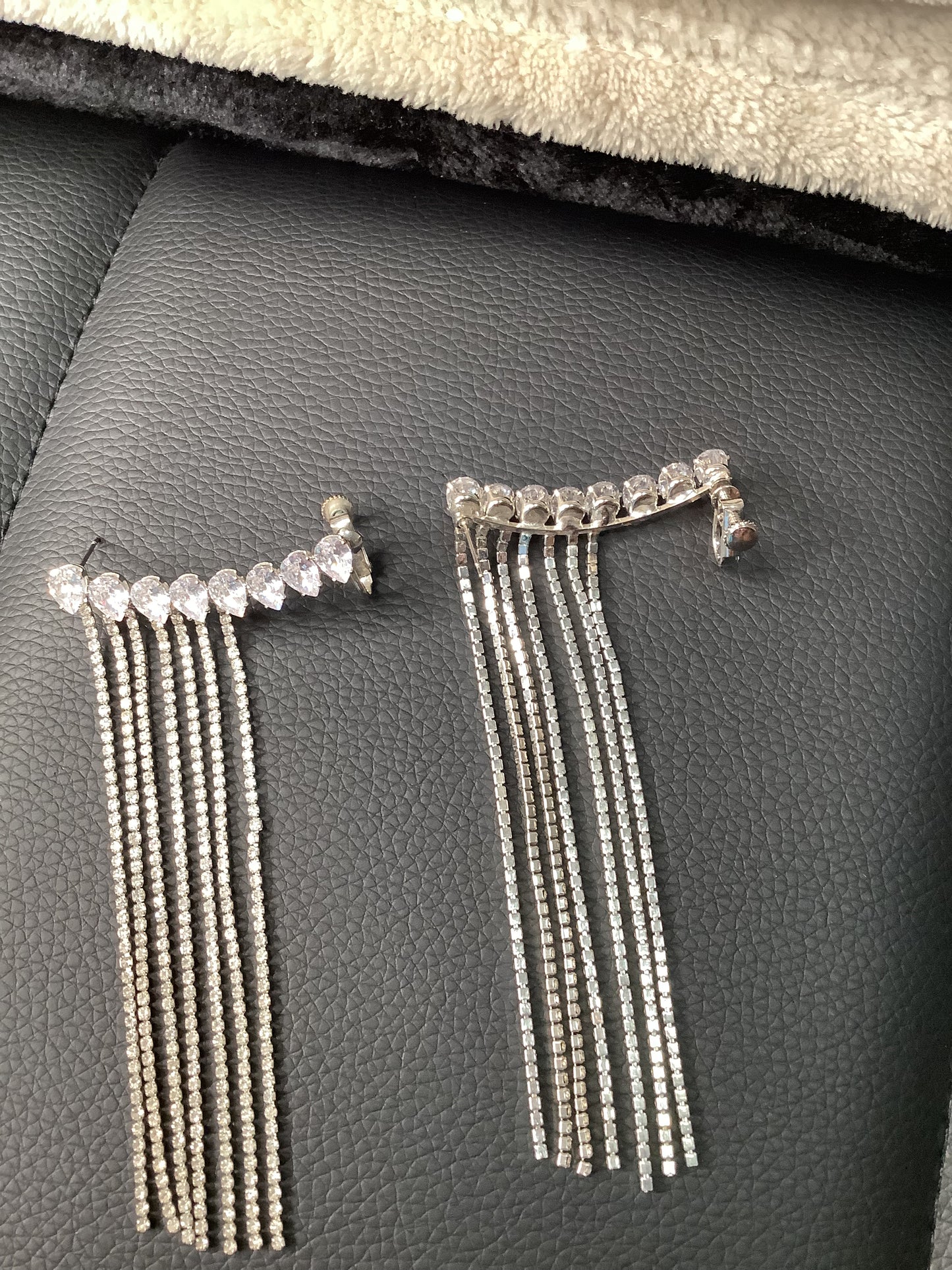 Crystal Fringe Drop Statement Earrings image 4