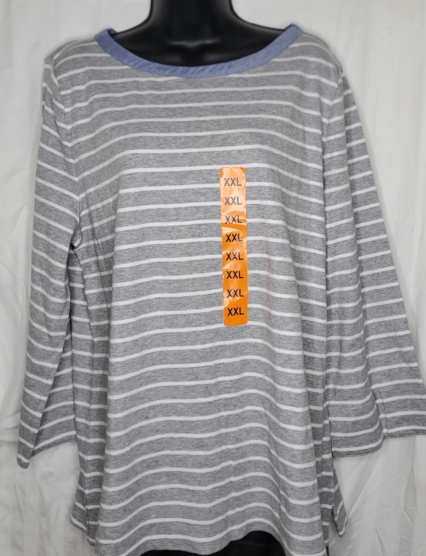 Nautical boat neck 3/4 sleeve blouse size xxl image 1