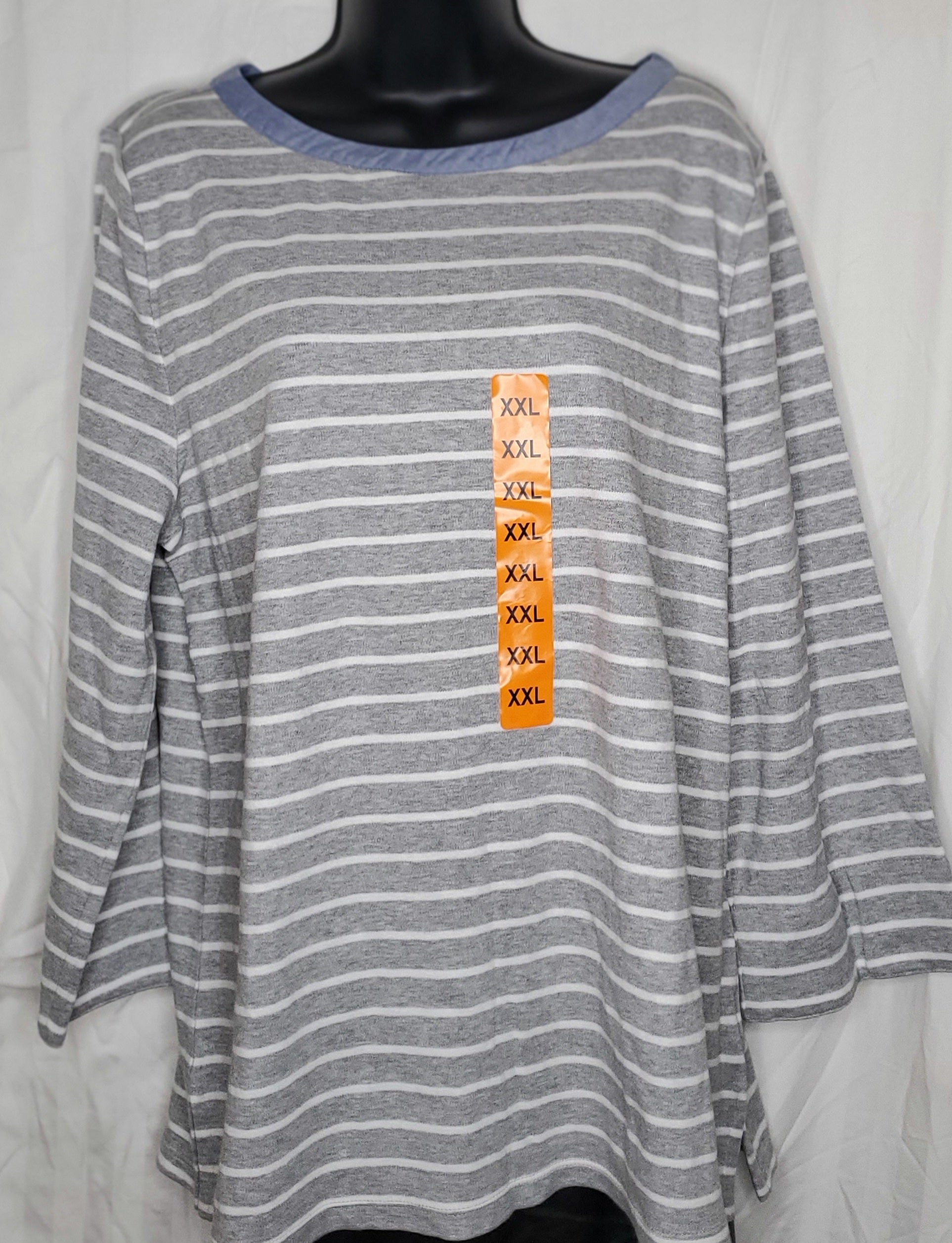 Nautical boat neck 3/4 sleeve blouse size xxl image 1
