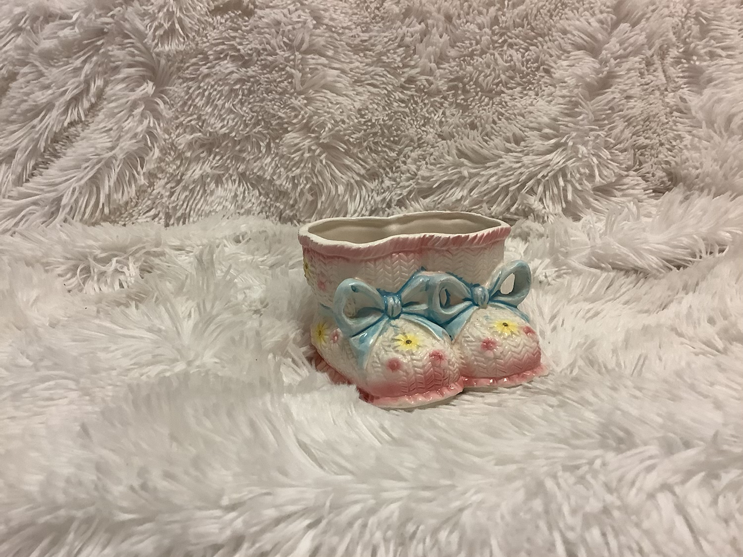 Vintage Ceramic Baby Boots Planter image 2