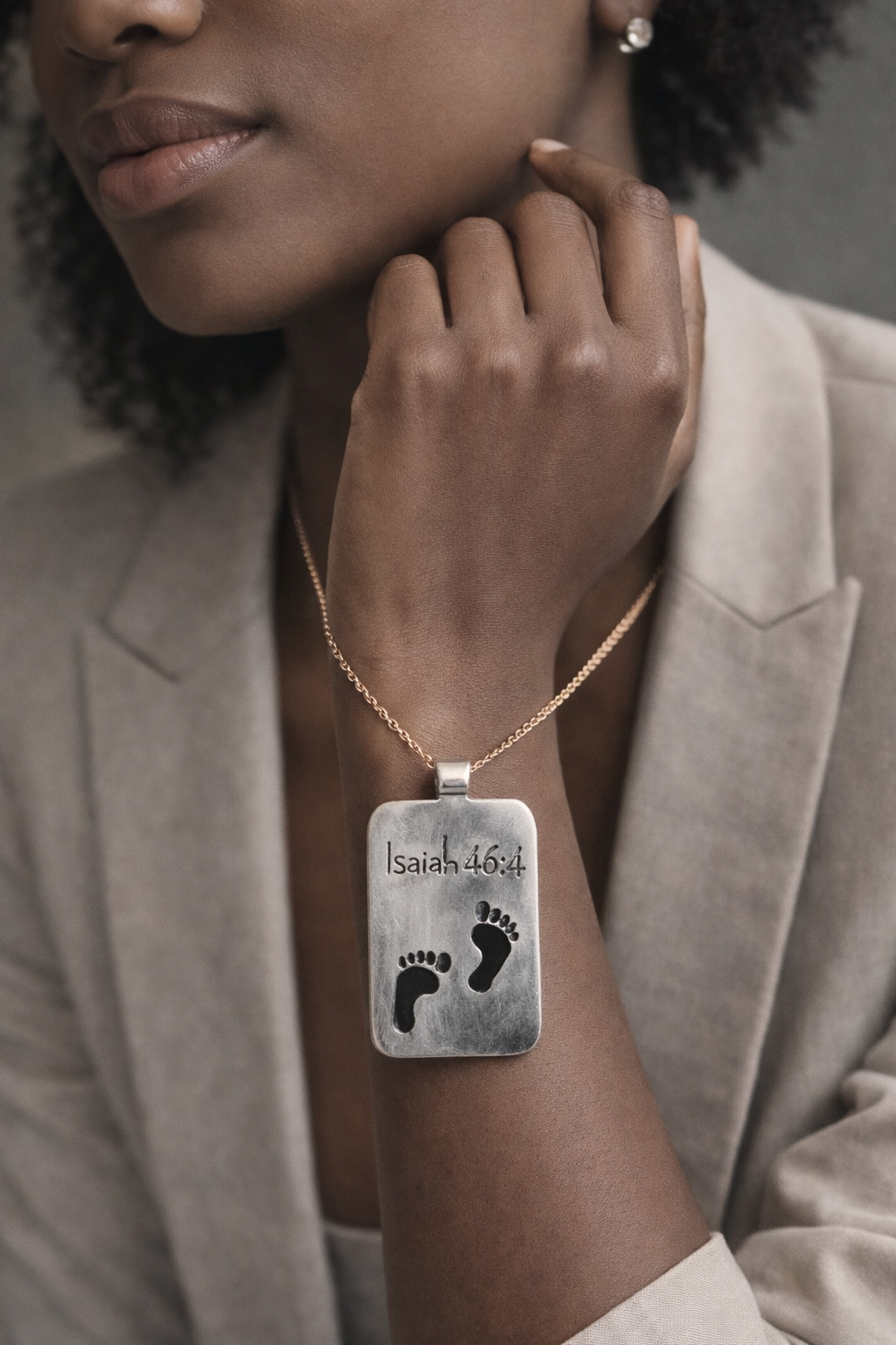Inspirational Scripture Pendant – Isaiah 46:4 (Pendant Only) image 0